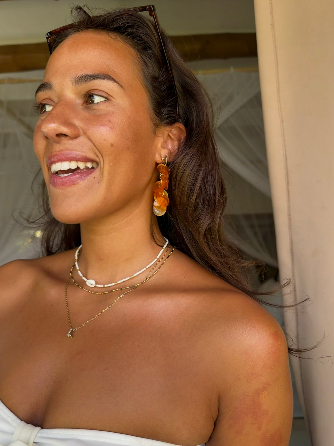 Capiz Shell Earrings | Tangerine