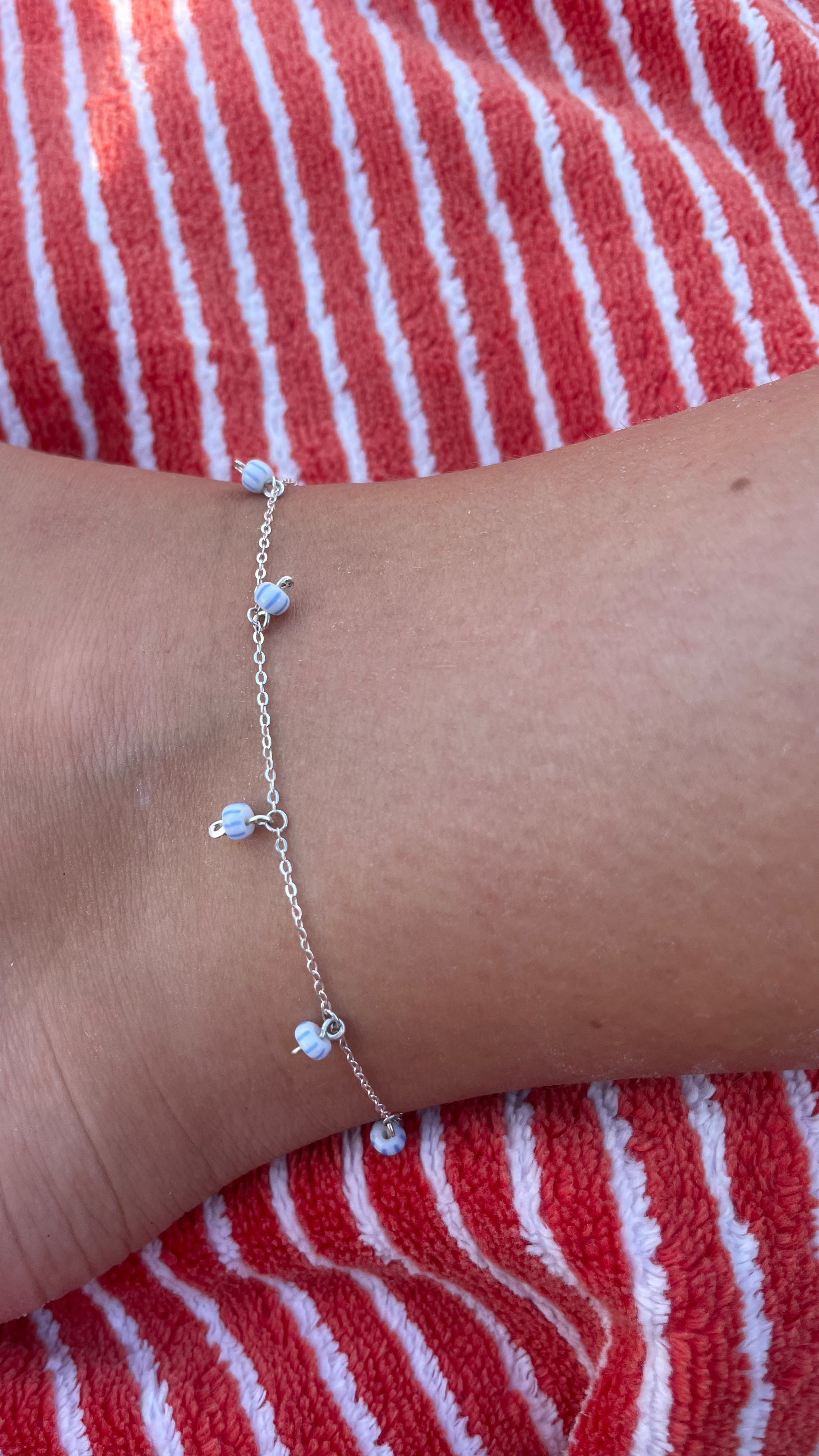 ONE-OFF Seaside | Blue Stripe Anklet