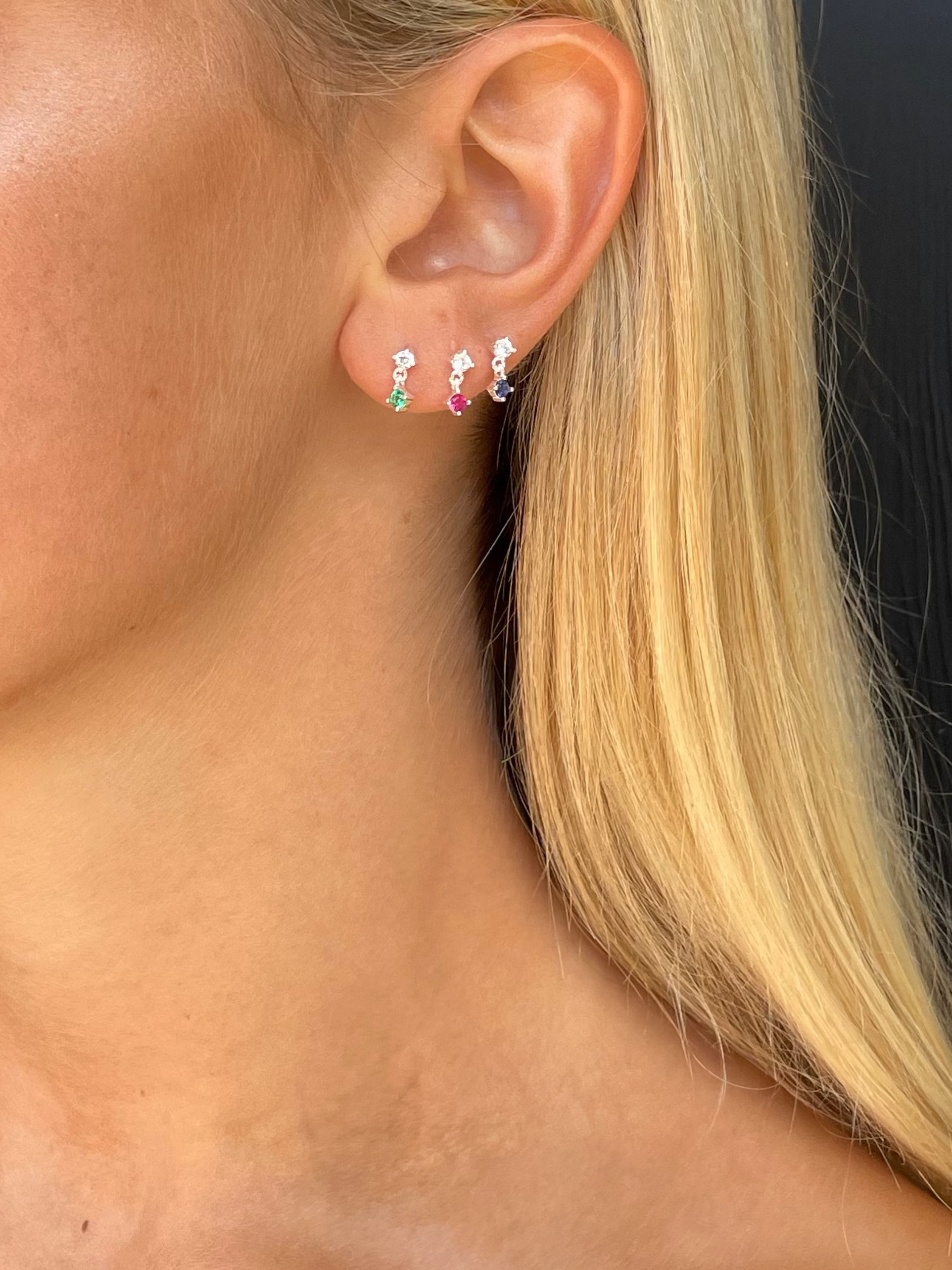 SINGLE STUD Droplet | Denim Blue Gold