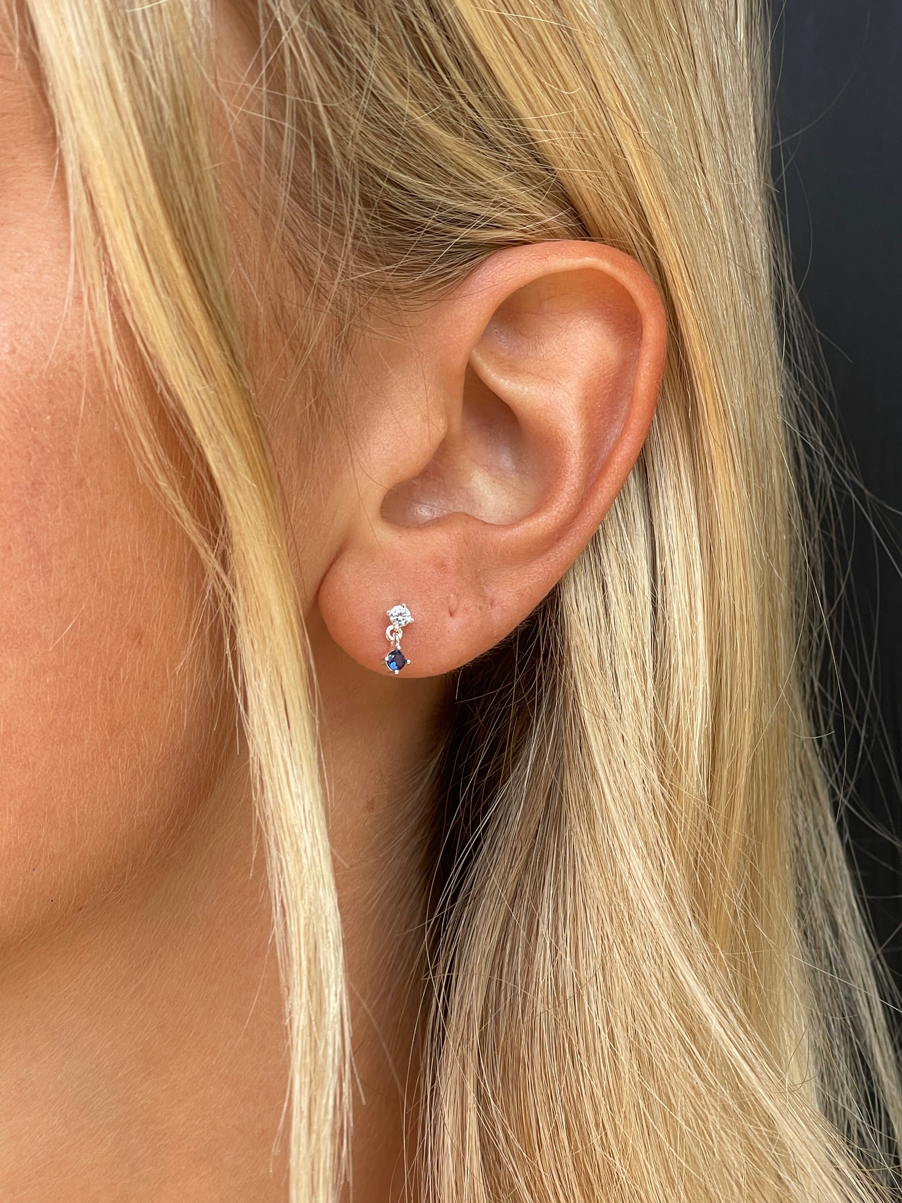 SINGLE STUD Droplet | Denim Blue Gold