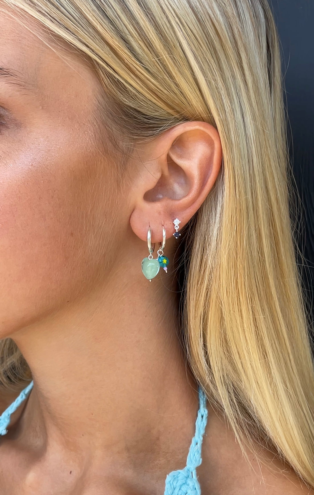 Droplet Studs | Denim Blue