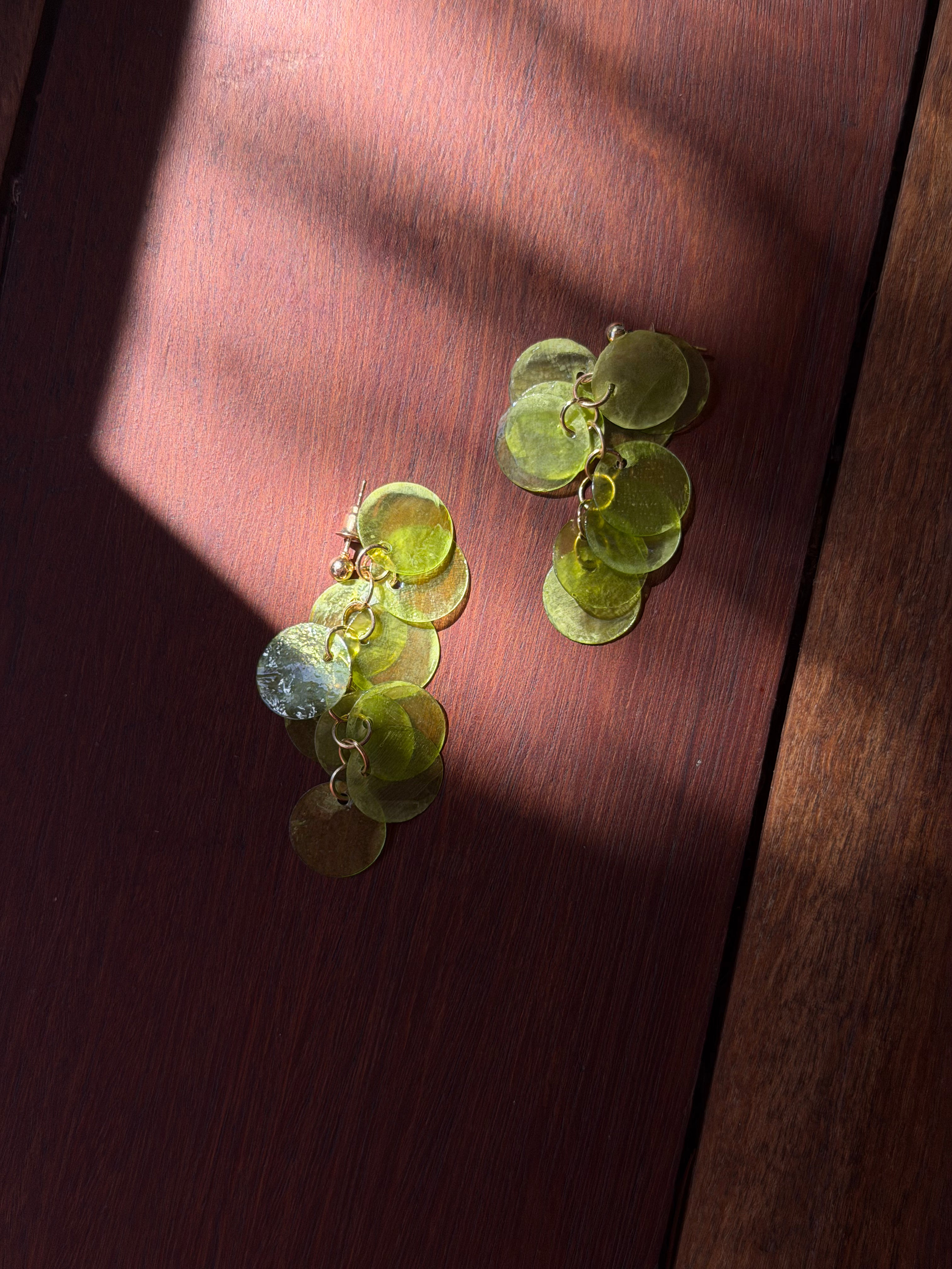 Capiz Shell Earrings | Khaki
