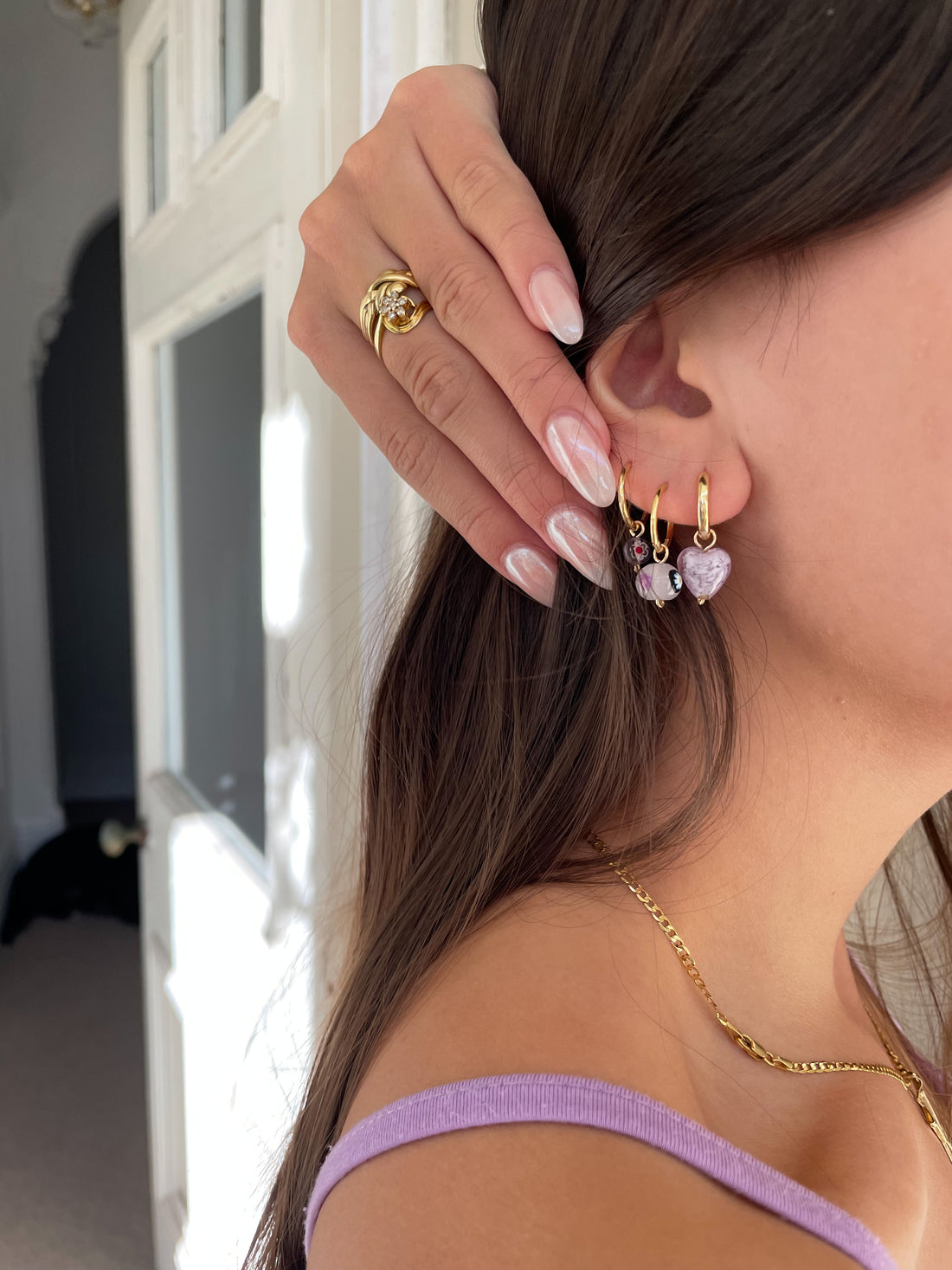ONE-LEFT Milky Pink Italian Drops | Earrings