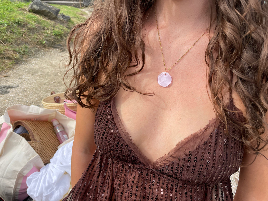 ONE-OFF Italian Coin | Light Pink Necklace