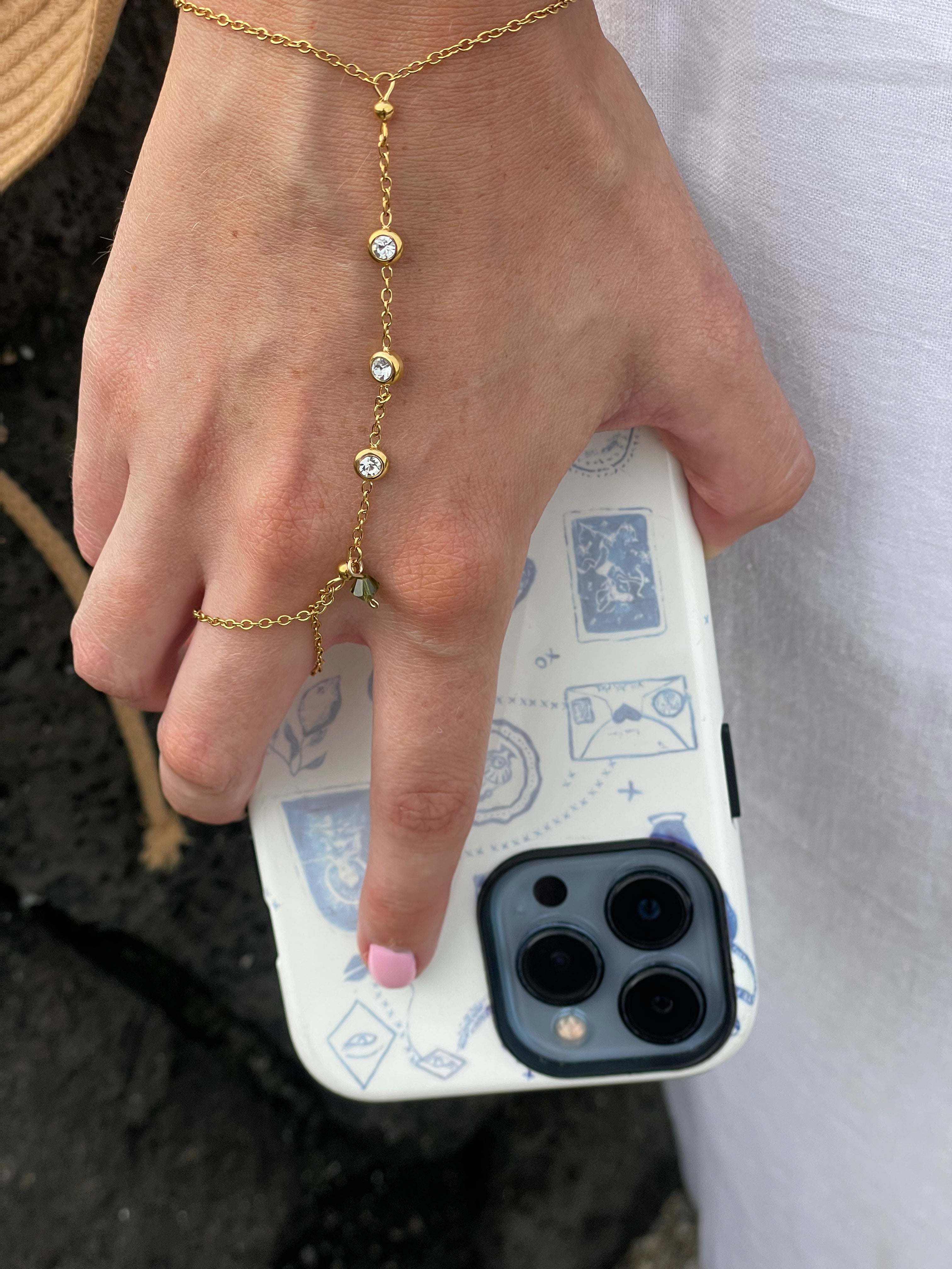 Hand Chain | Khaki Swarovski