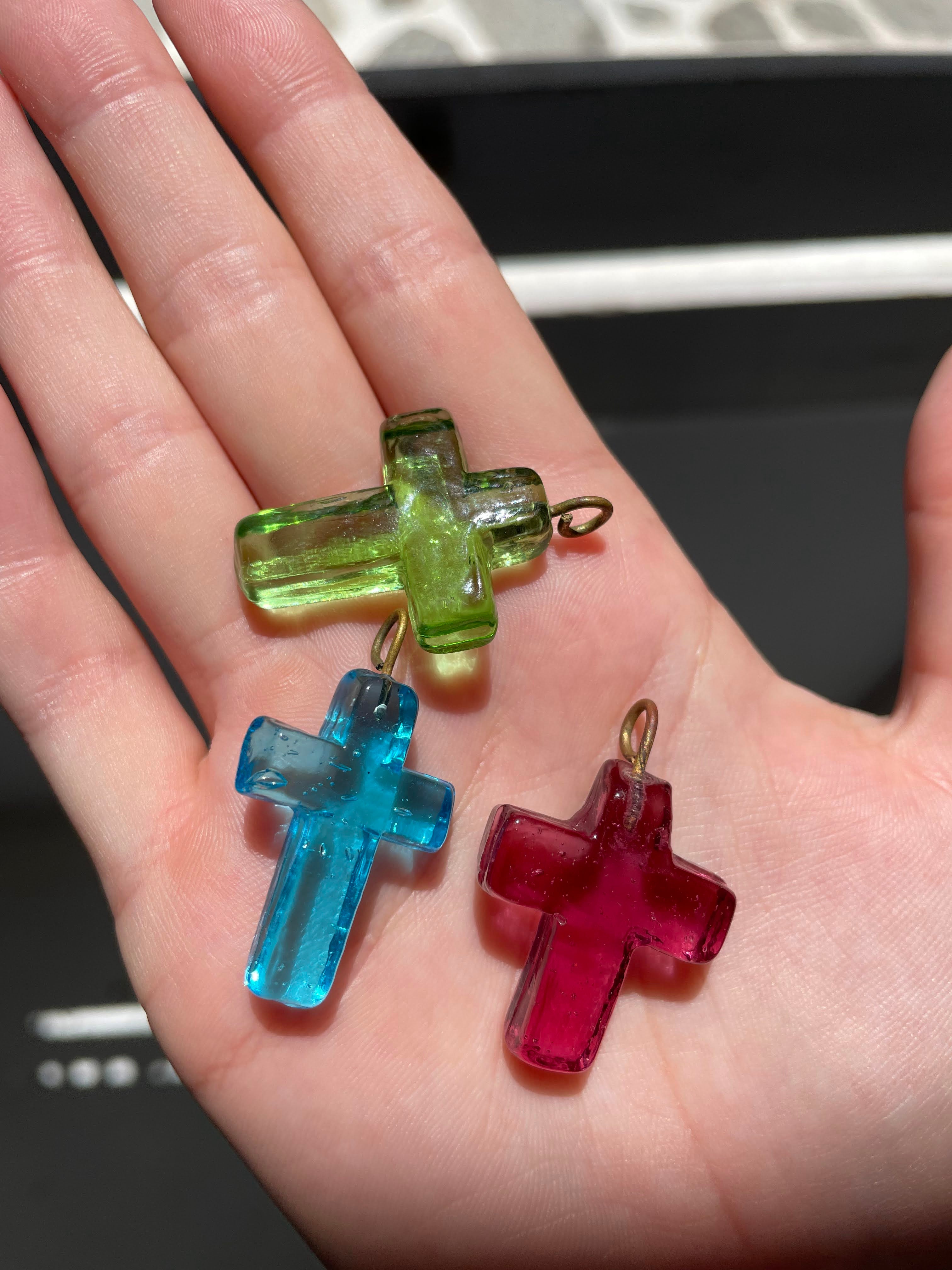 Greek Glass Cross | NECKLACE CHARM