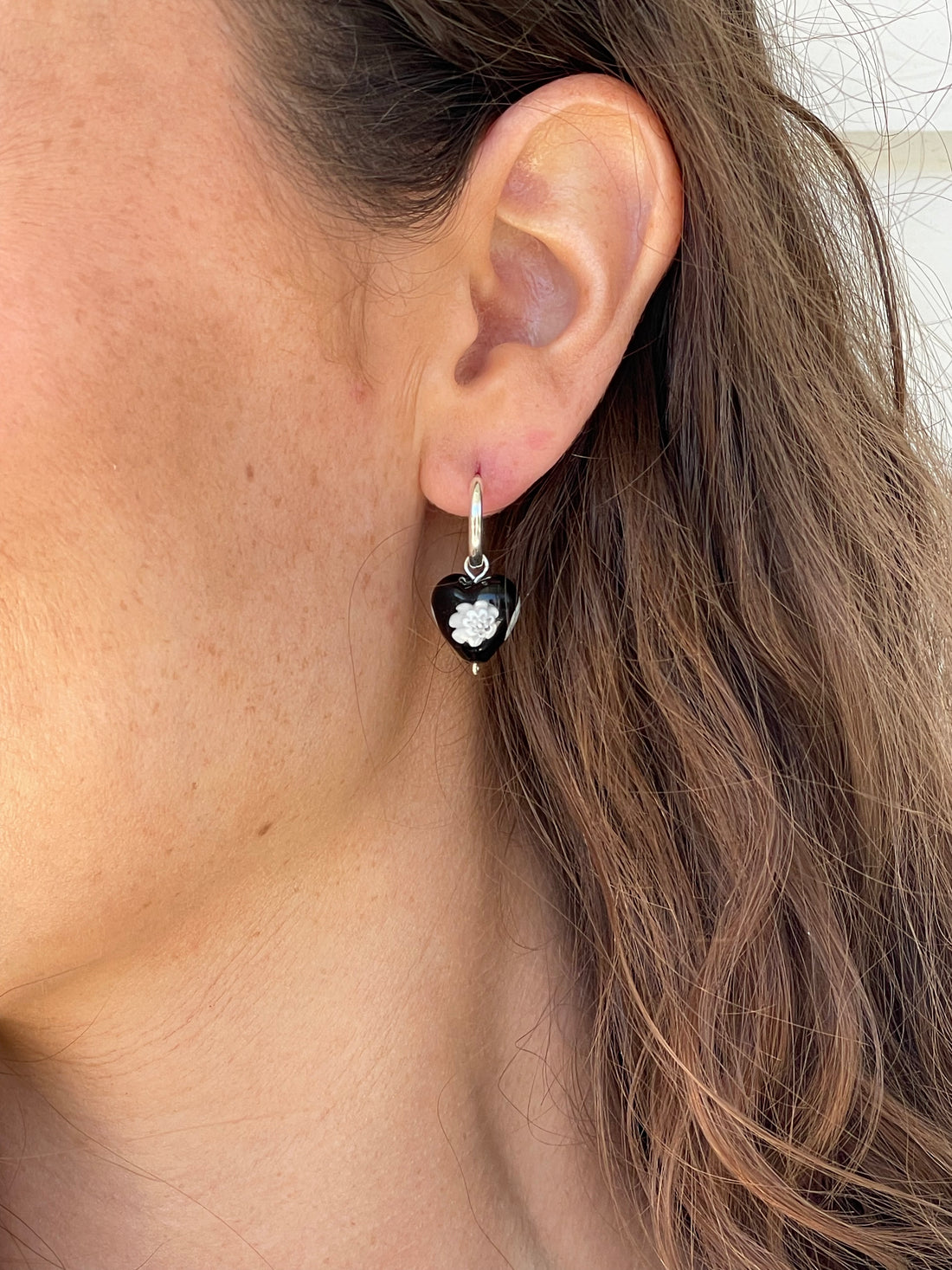Amore Black Lace Heart | EARRINGS