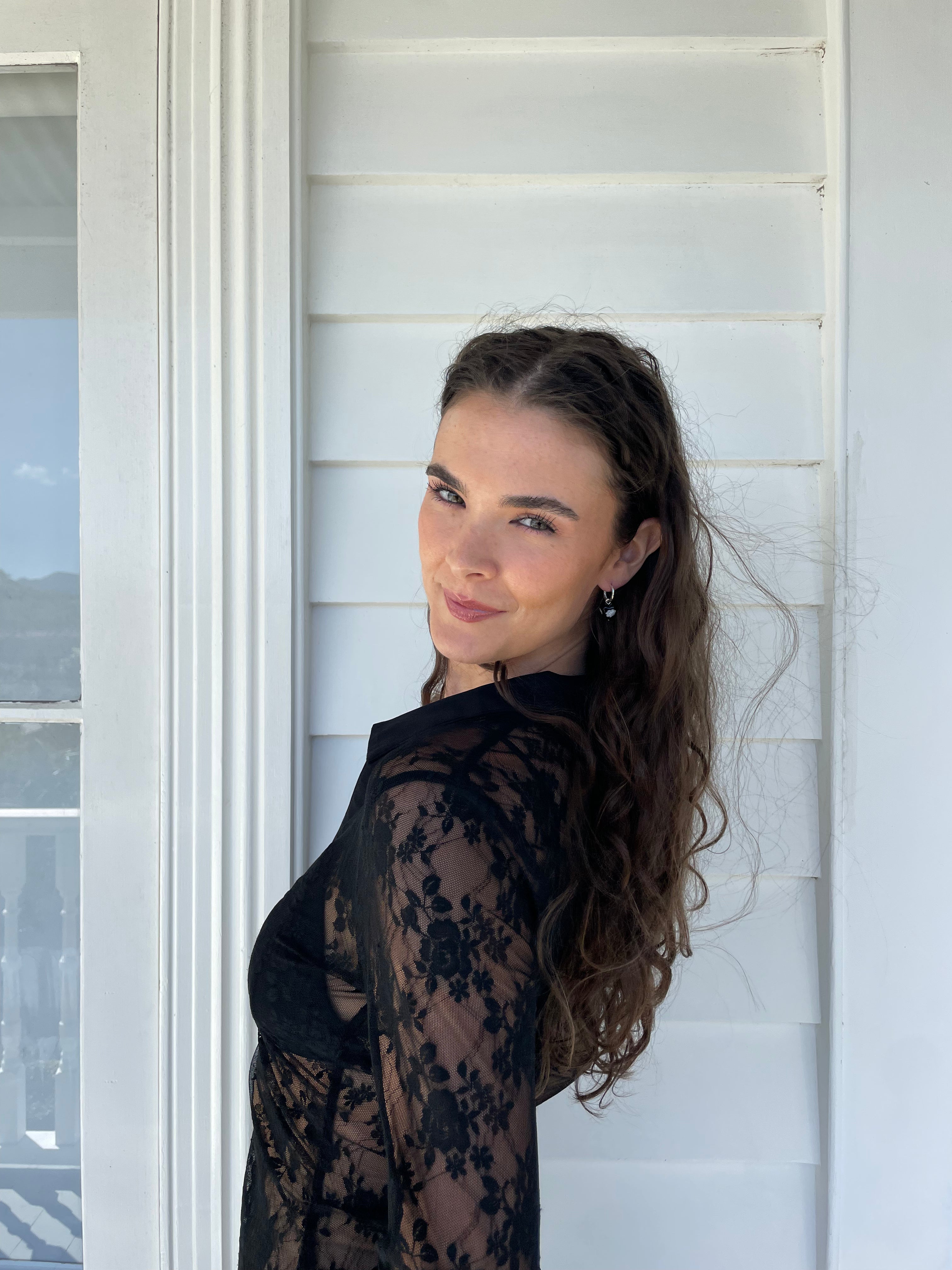 Amore Black Lace Heart | EARRINGS