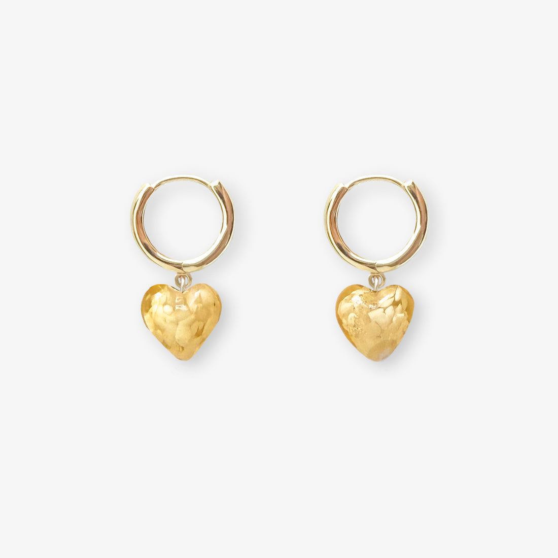 AMORE | Amber Cloudy Glass Hearts