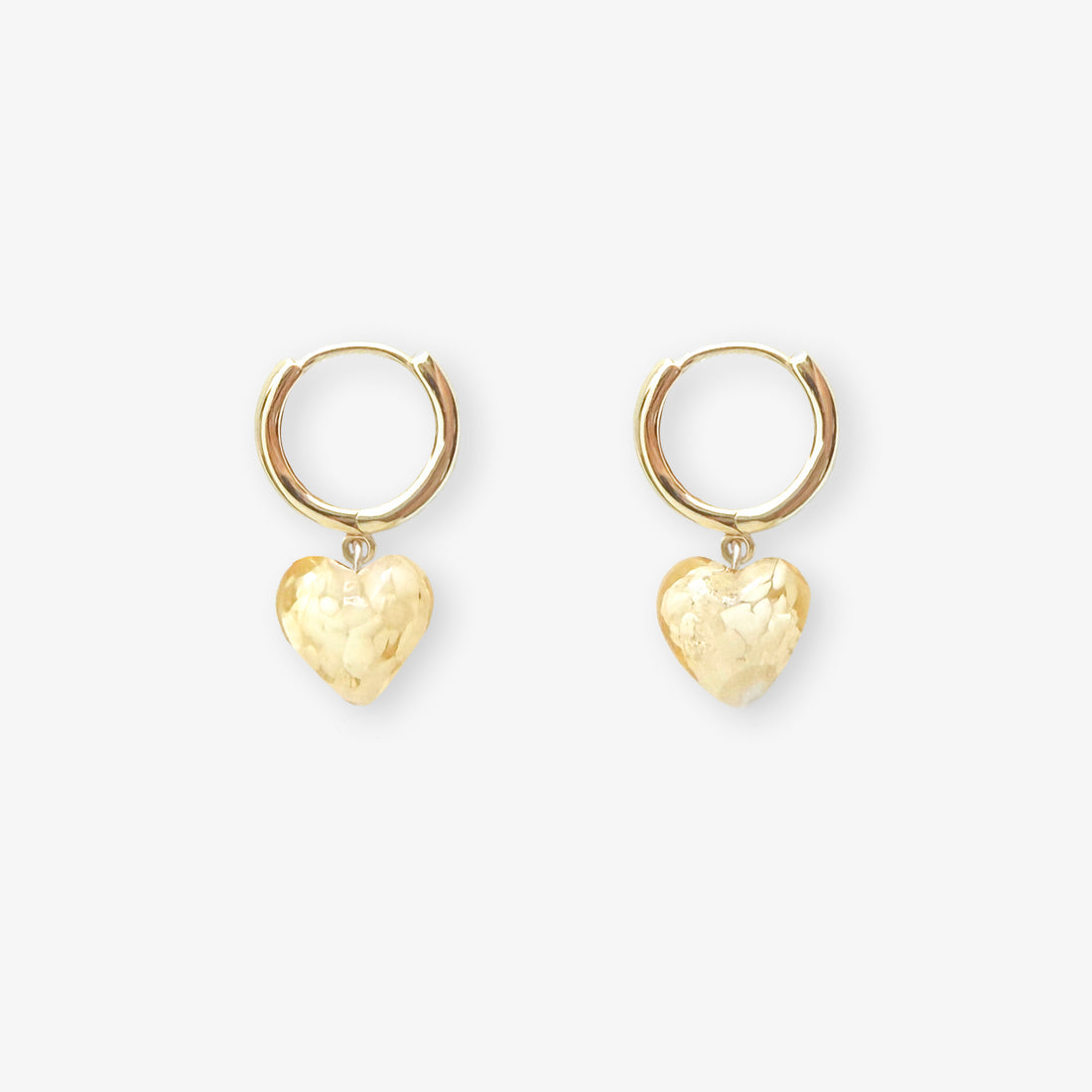 AMORE | Buttercup Cloudy Glass Hearts