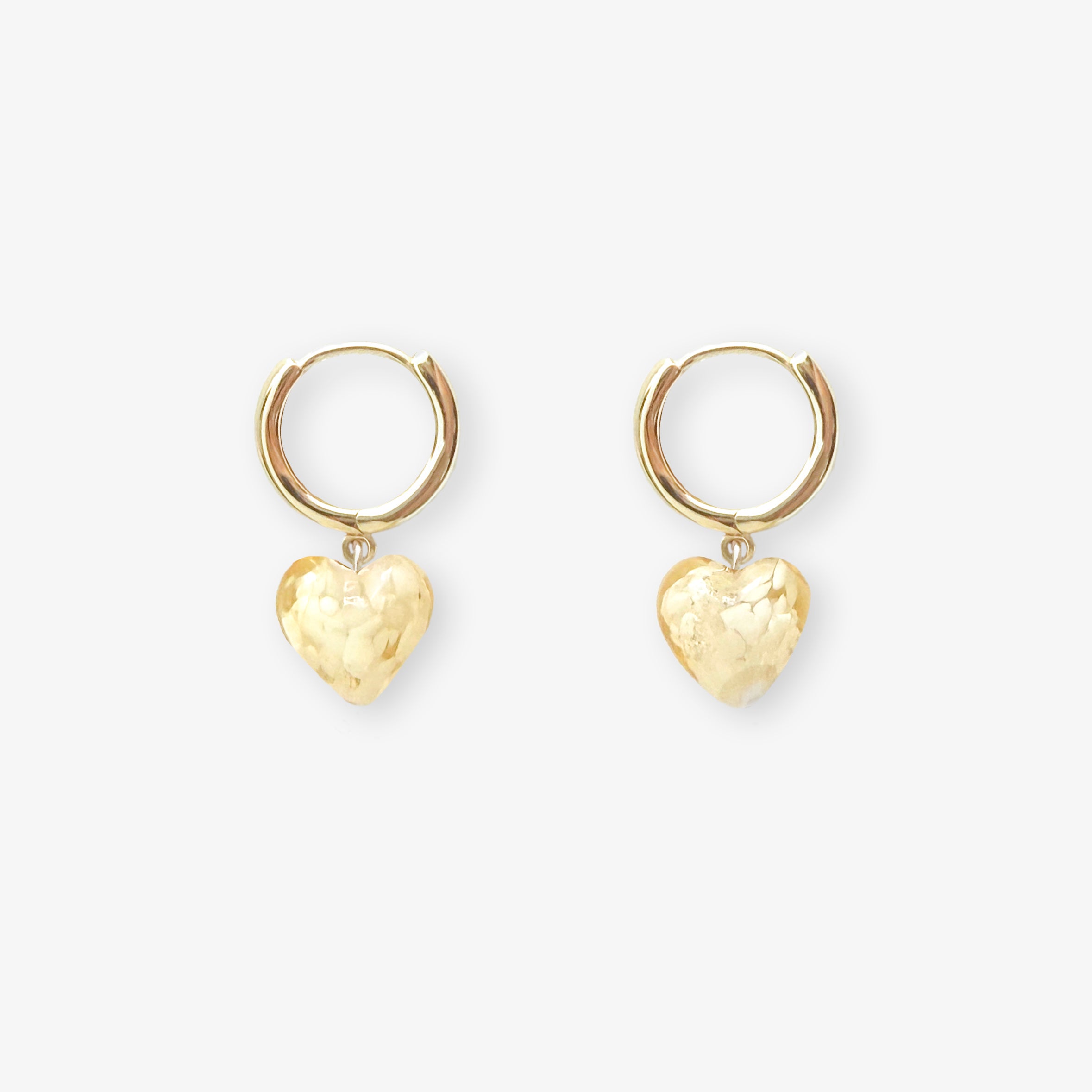 AMORE | Buttercup Cloudy Glass Hearts