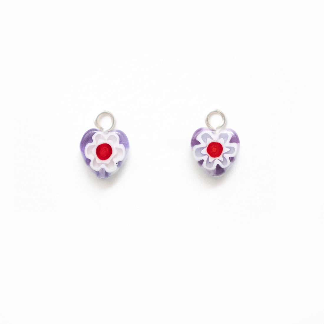 FEW LEFT Lilac & Red Hearts | CHARMS