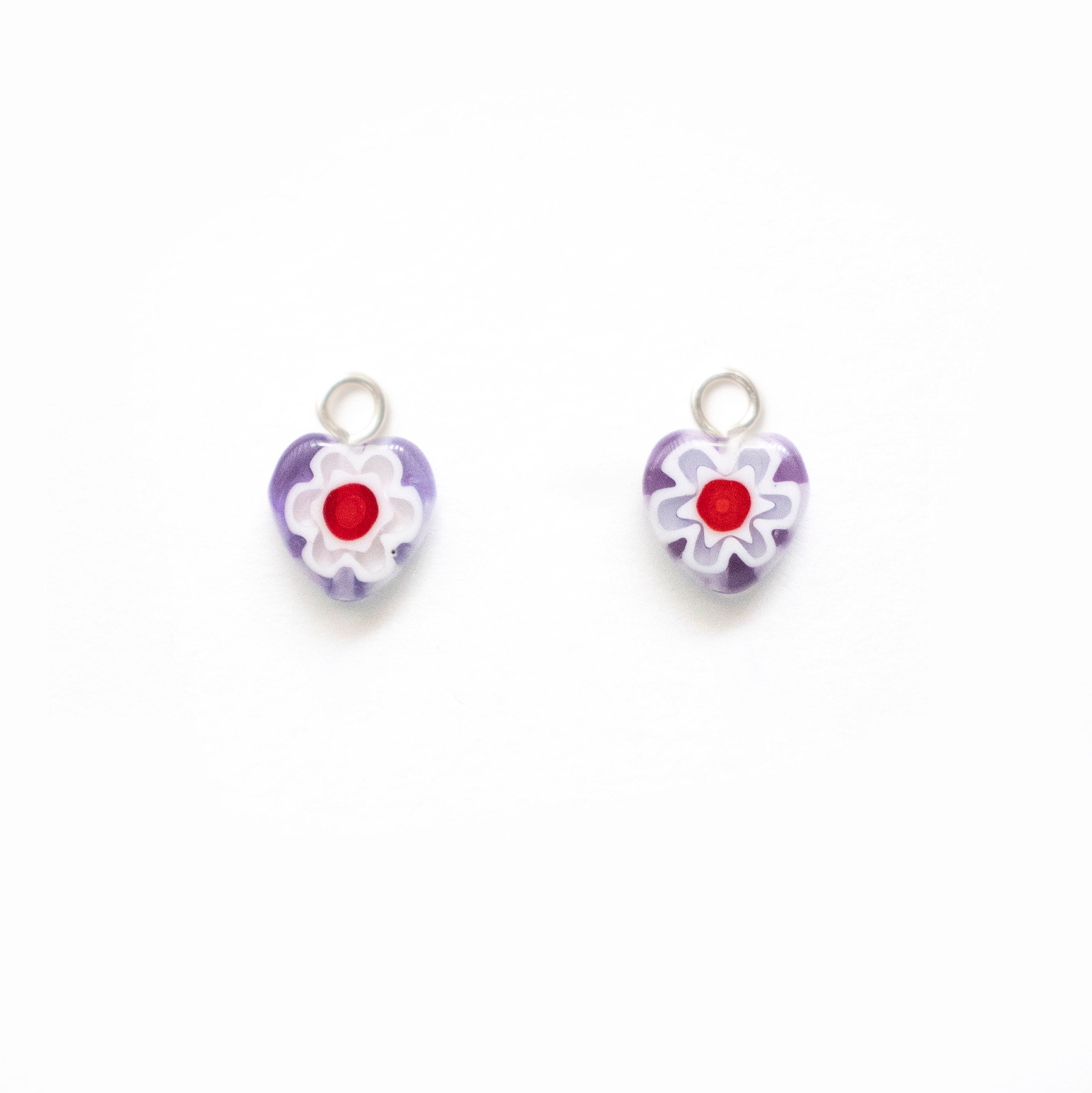 FEW LEFT Lilac & Red Hearts | CHARMS