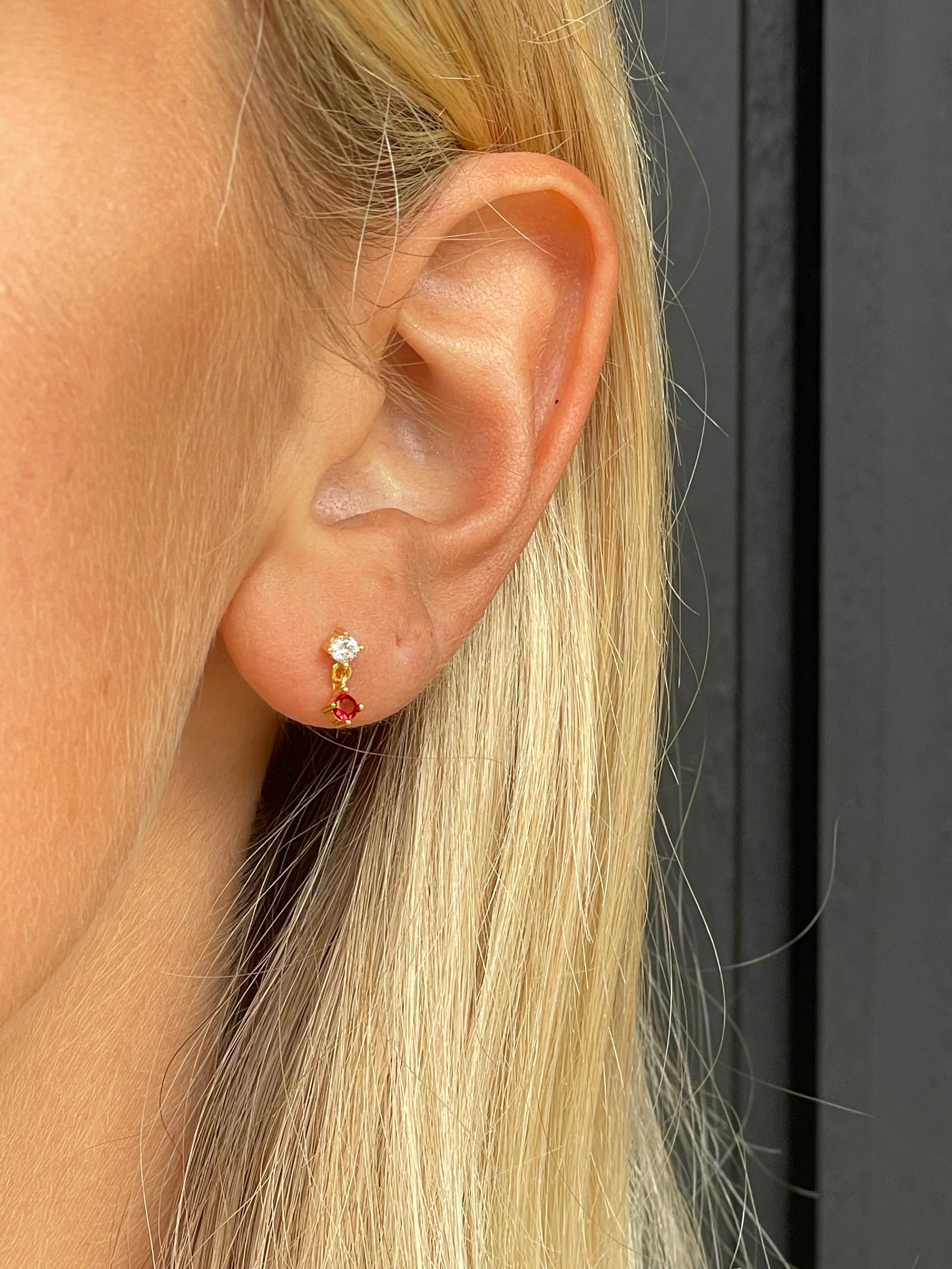 Droplet Studs | Ruby Red