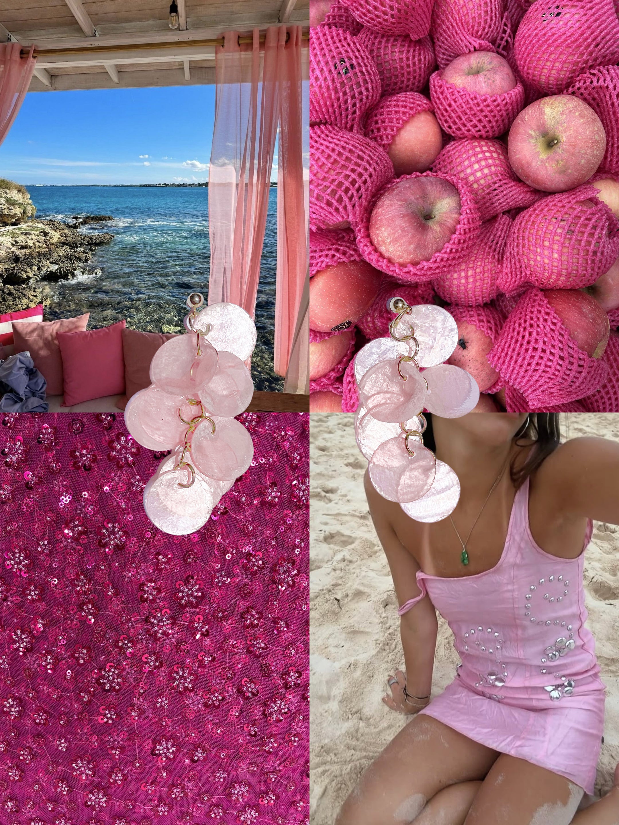 Capiz Shell Earrings | Baby Pink