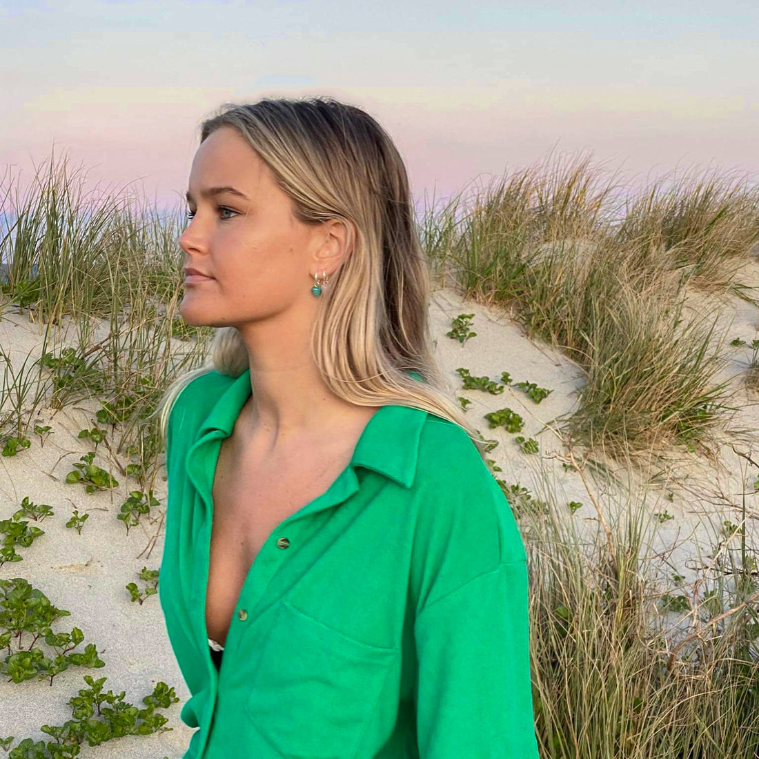 AMORE | Turquoise Glass Hearts