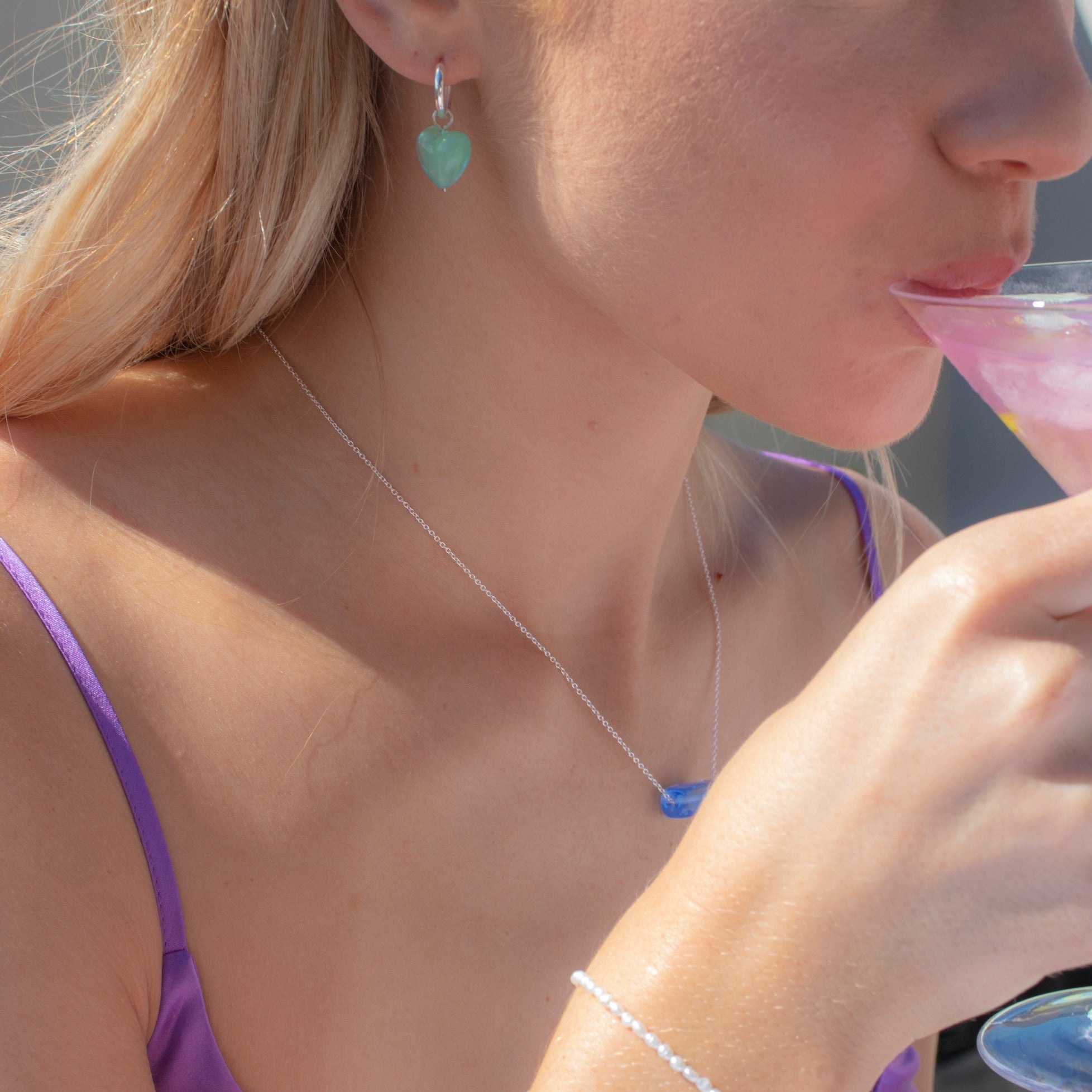 AMORE | Seafoam Glass Hearts