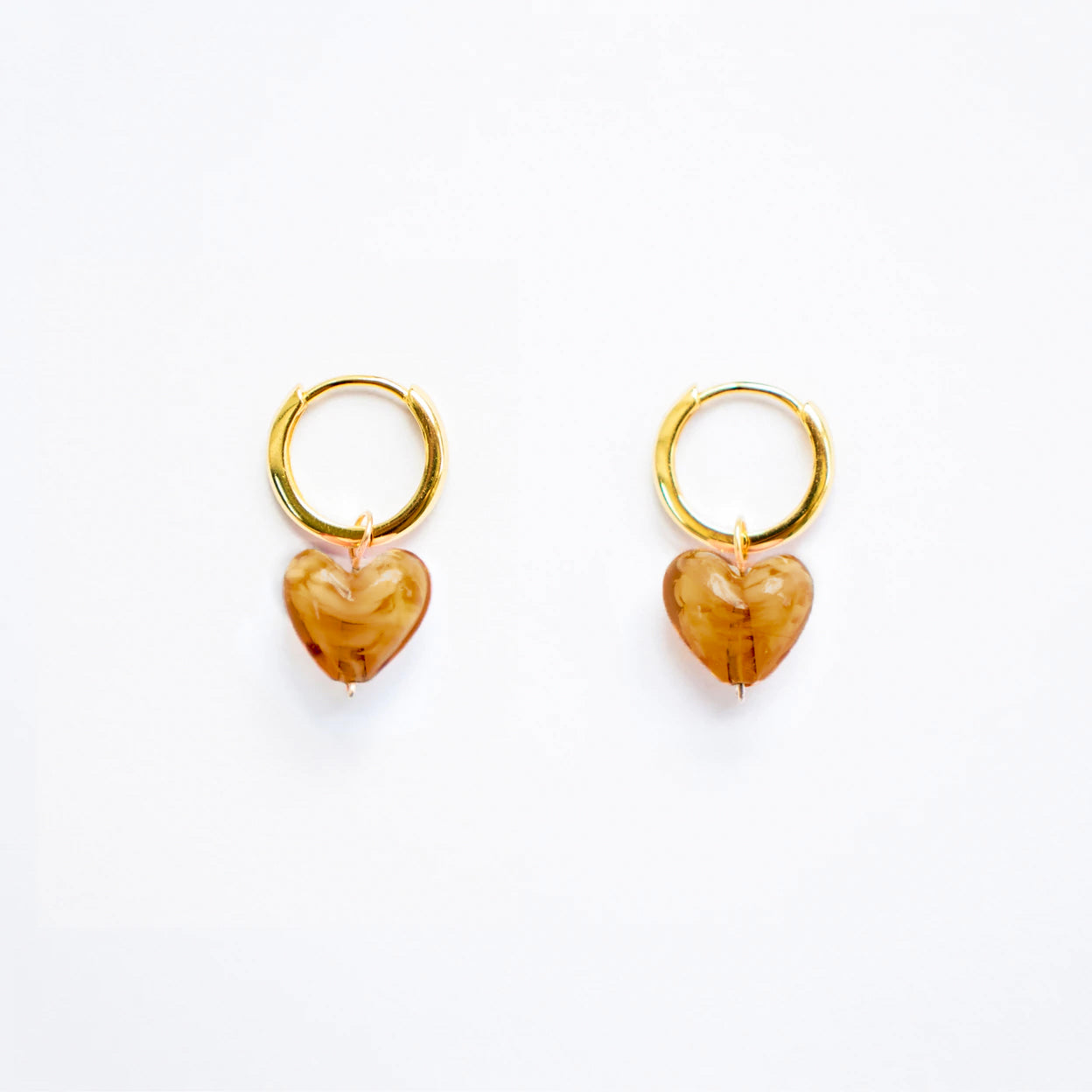 1 LEFT AMORE | Brown Glass Hearts