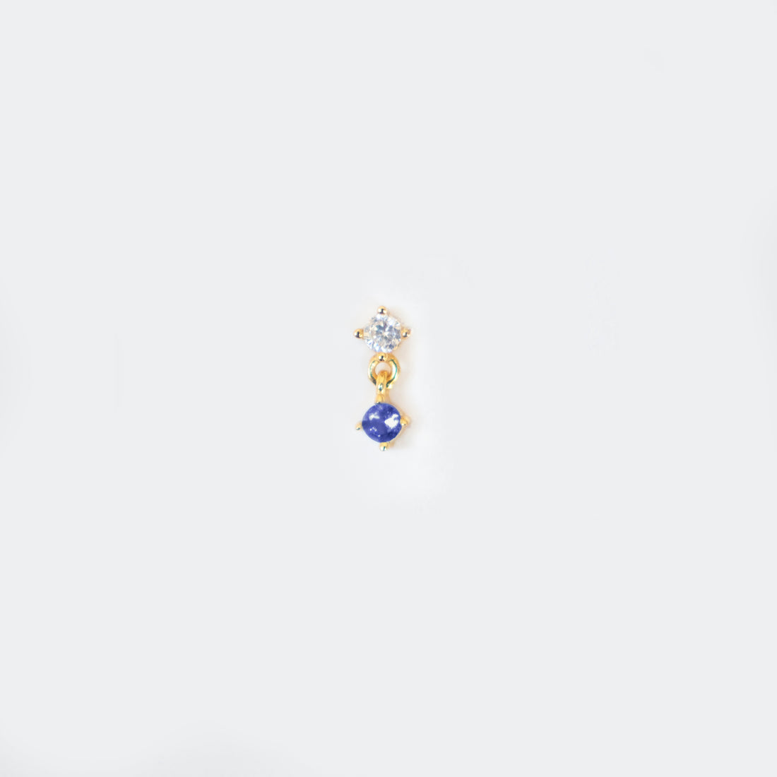SINGLE STUD Droplet | Denim Blue Gold