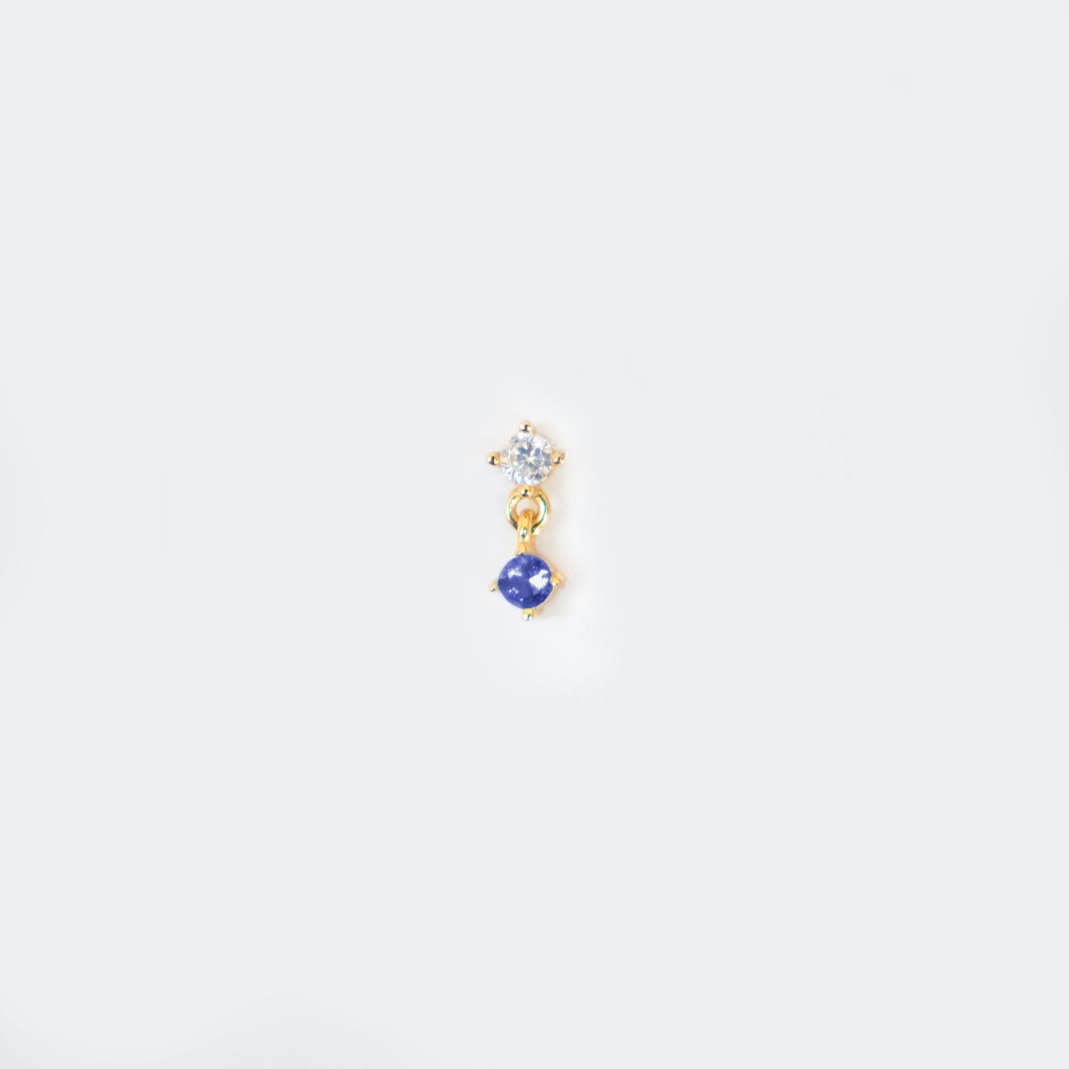 SINGLE STUD Droplet | Denim Blue Gold