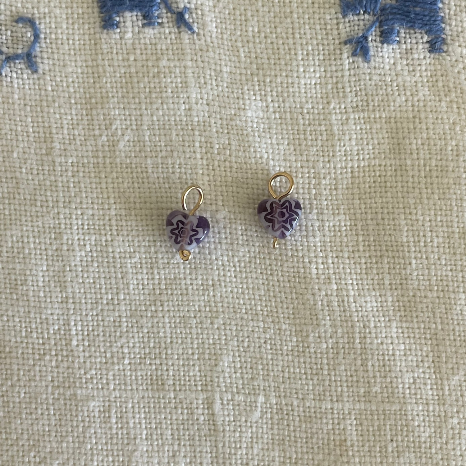 MINI CHARMS Purple Hearts | Earring Charms