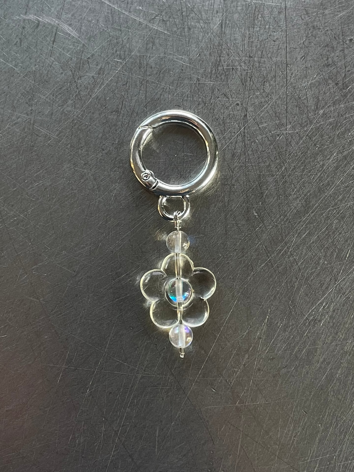 1 LEFT Keychains | Clear Flower