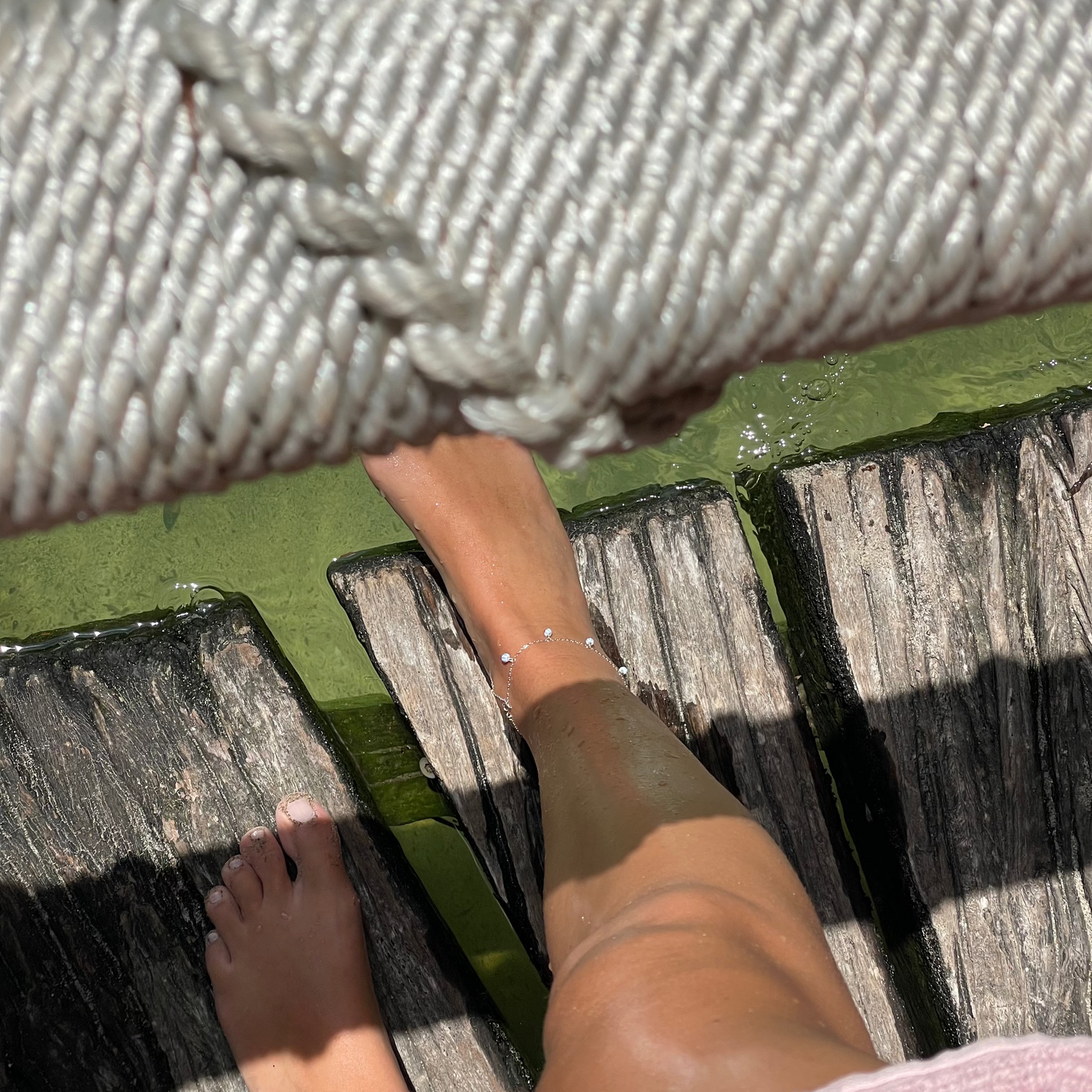 ONE-OFF Seaside | Blue Stripe Anklet