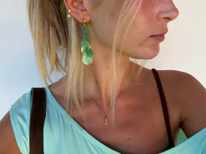 Capiz Shell Earrings | Aqua