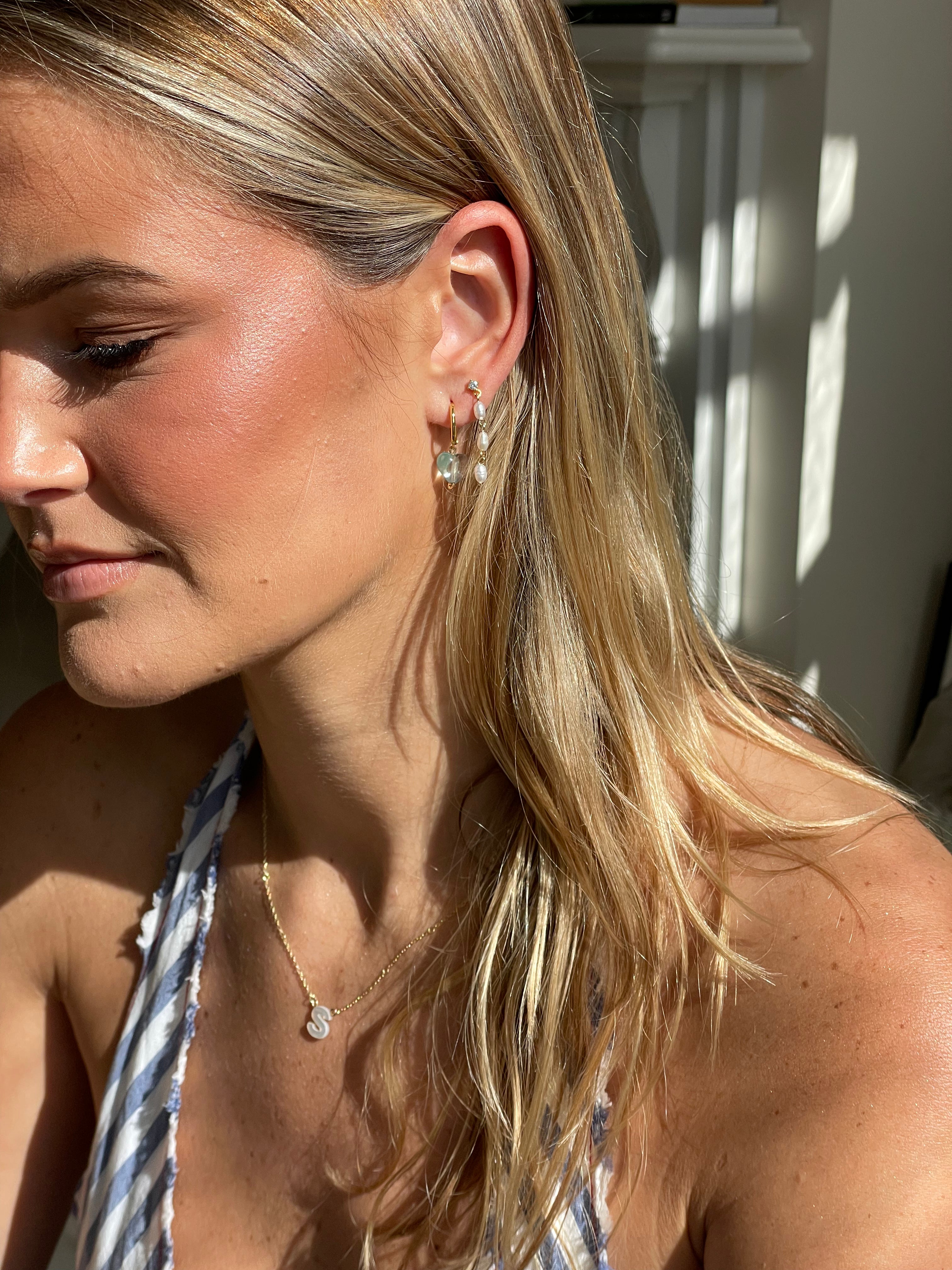 Luna Drops | Triple Pearl Studs