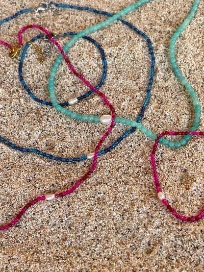 Sea Stone Necklace | Aqua