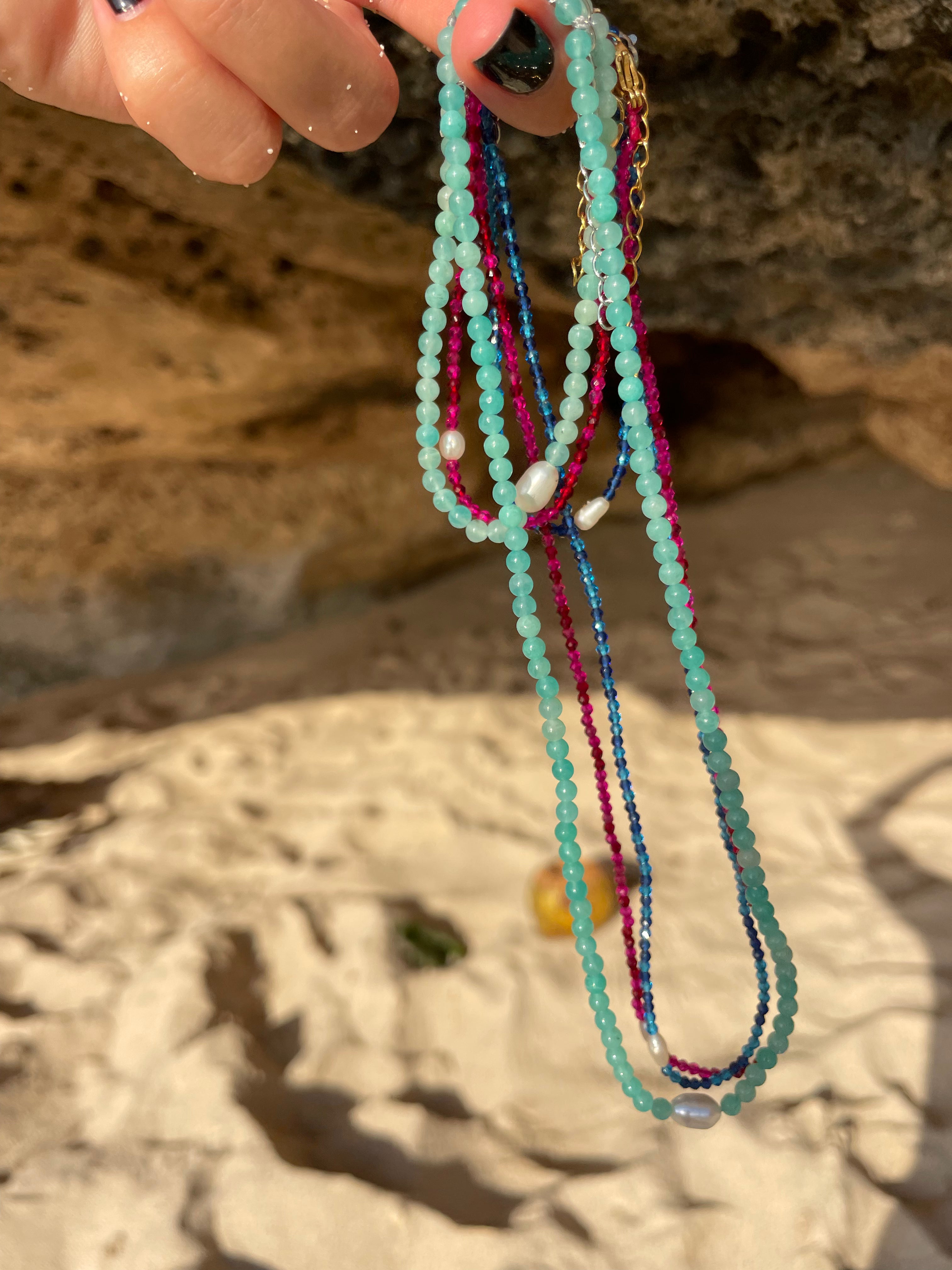 Sea Stone Necklace | Aqua