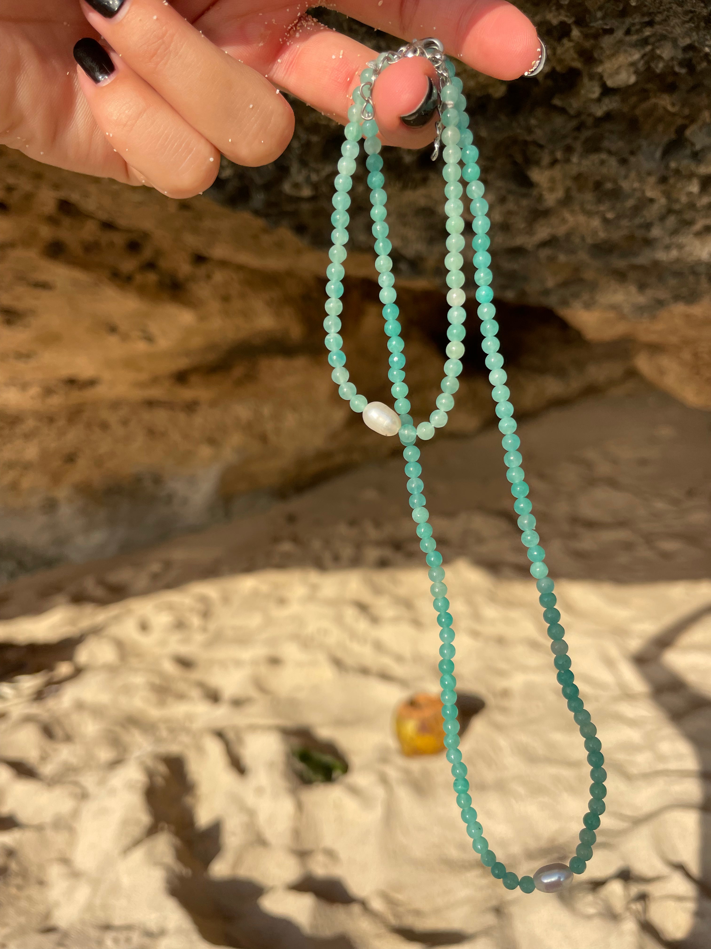Sea Stone Necklace | Aqua