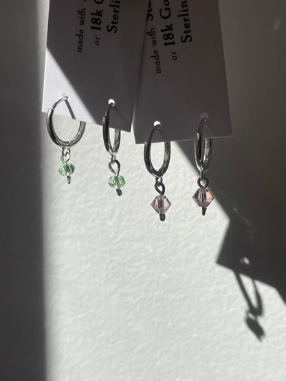 Silver Seafoam Crystals | MINI Earrings