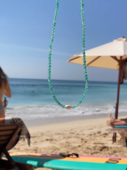 Sea Stone Necklace | Aqua