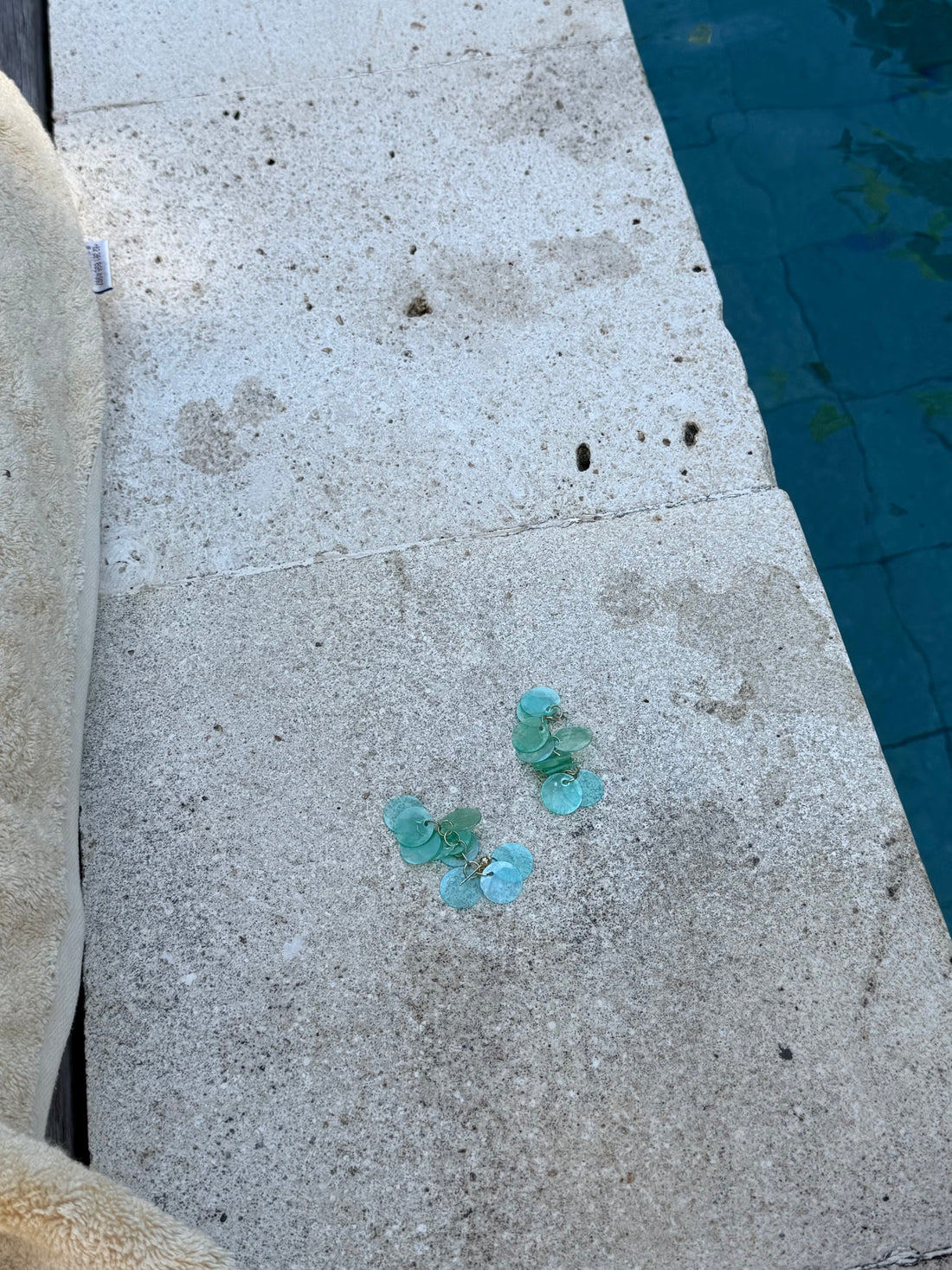 Capiz Shell Earrings | Aqua
