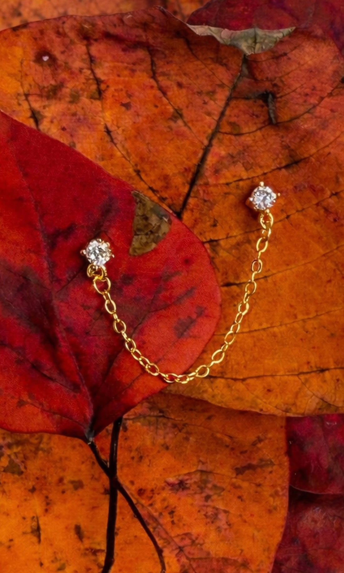 LIMITED DROP Droplet CHAIN Studs | Clear Dew