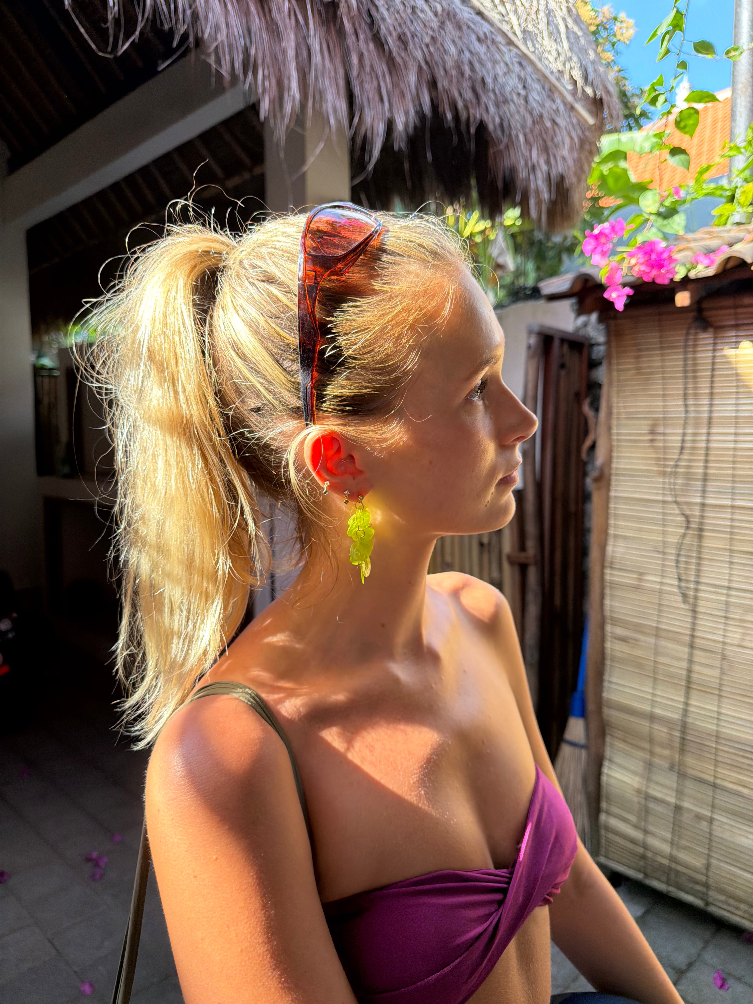 Capiz Shell Earrings | Khaki