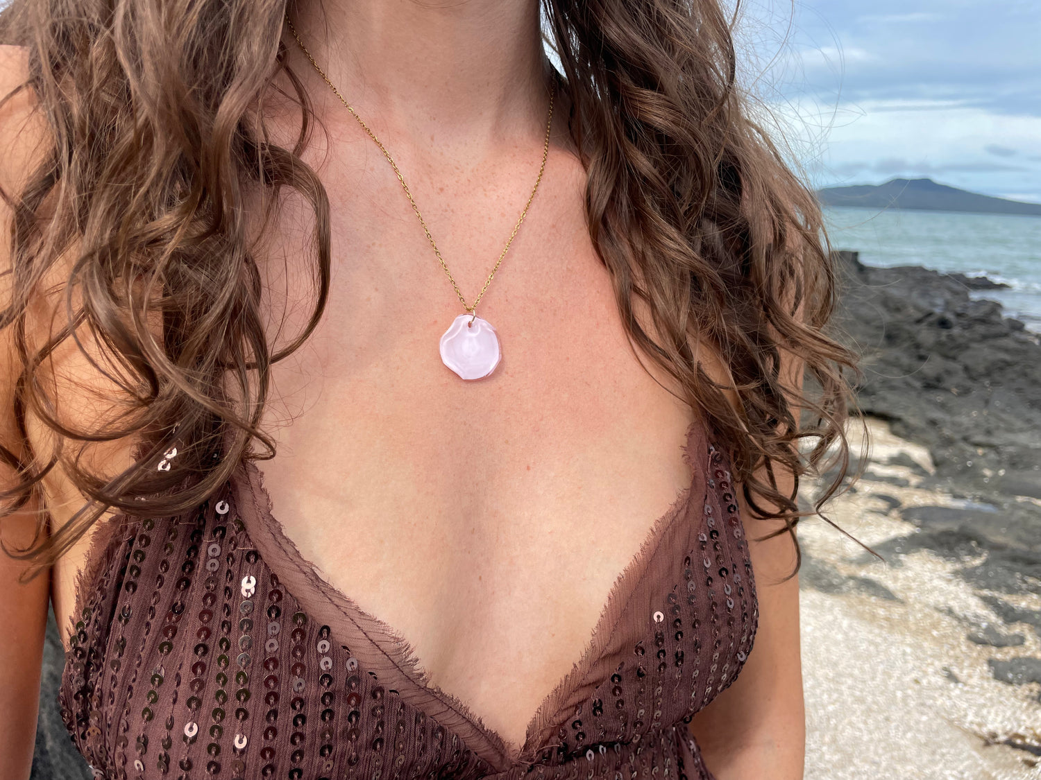ONE-OFF Italian Coin | Light Pink Necklace