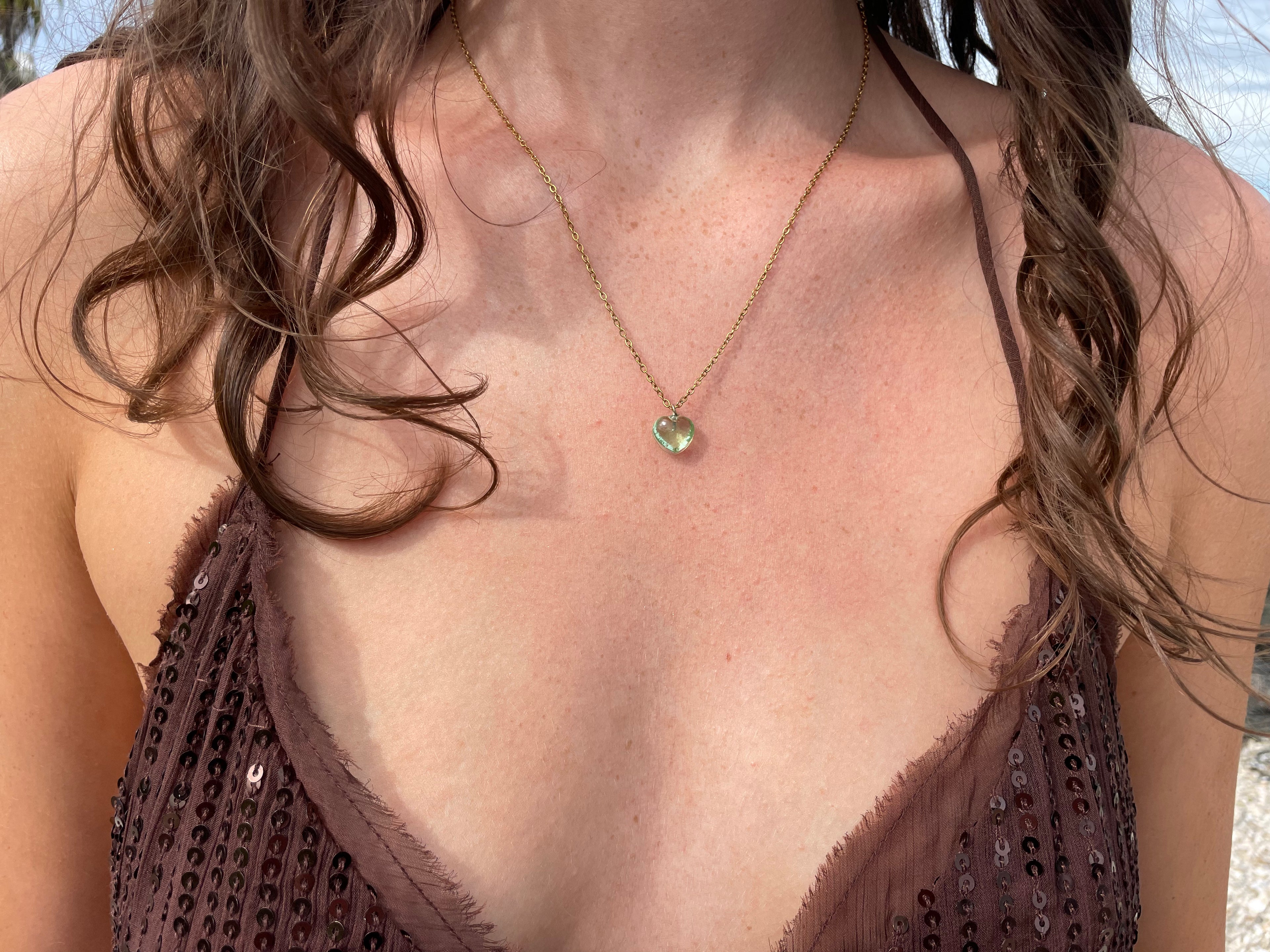 ONE-OFF Mini Heart | Mint Necklace
