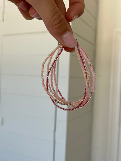 5-Stacked Bracelet | Blush