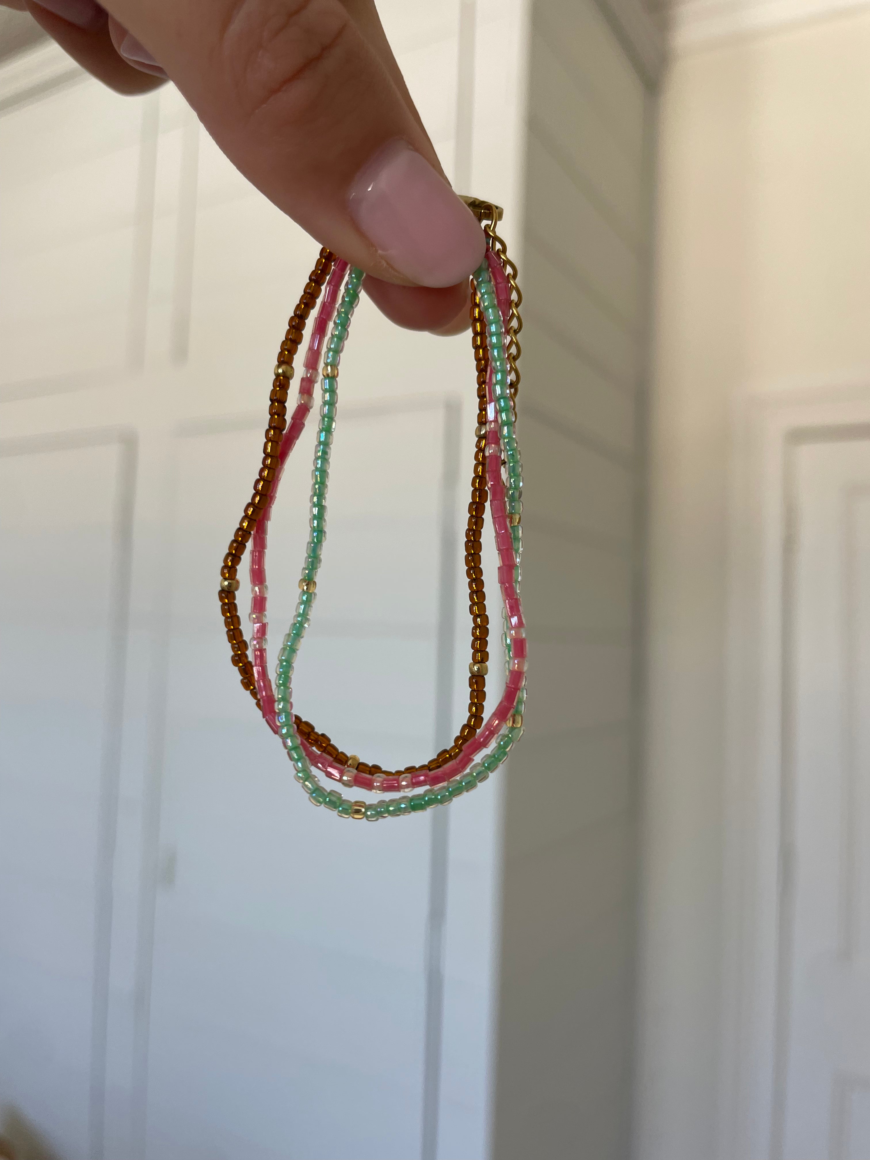 3-Stacked Bracelet | Seafoam Rose