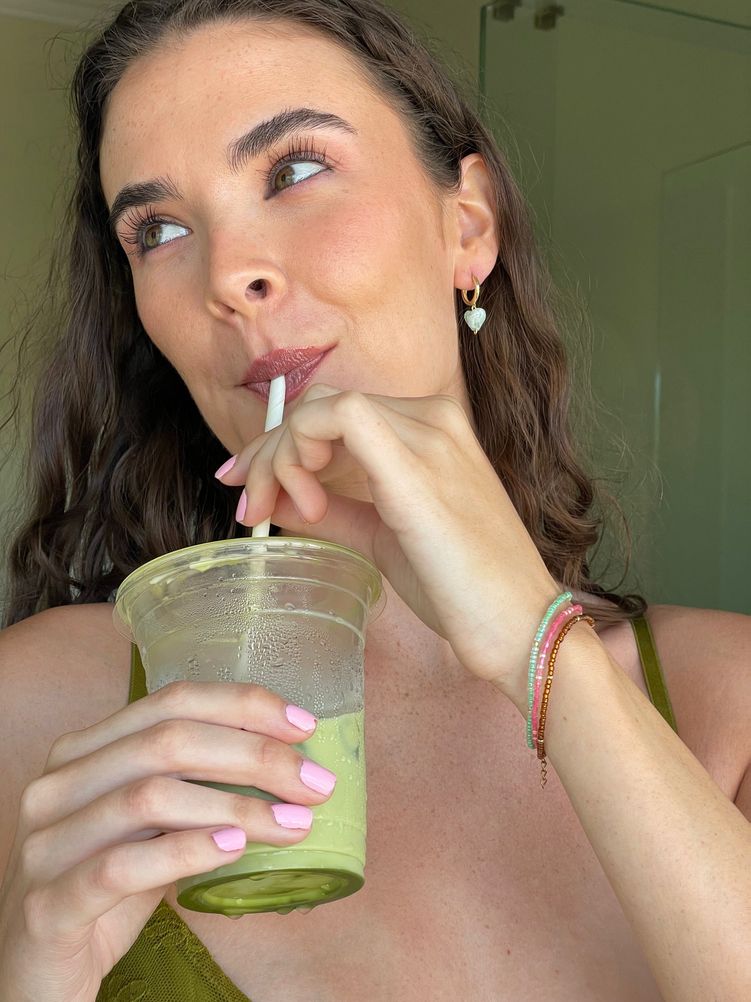 3-Stacked Bracelet | Seafoam Rose