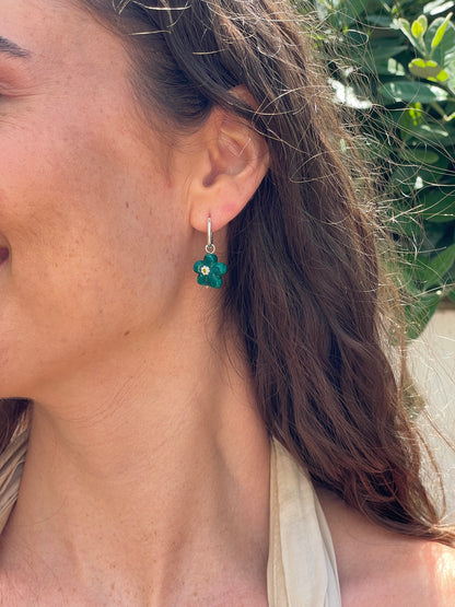 ONE-OFF Emerald Daisies | EARRINGS