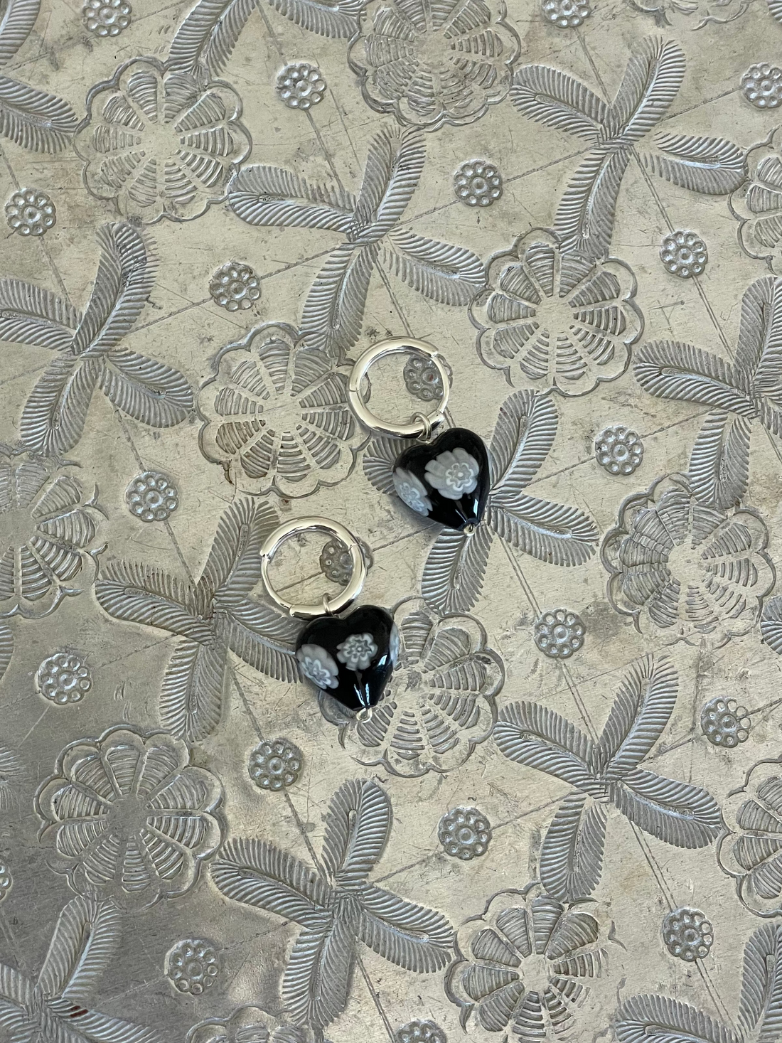 Amore Black Lace Heart | EARRINGS