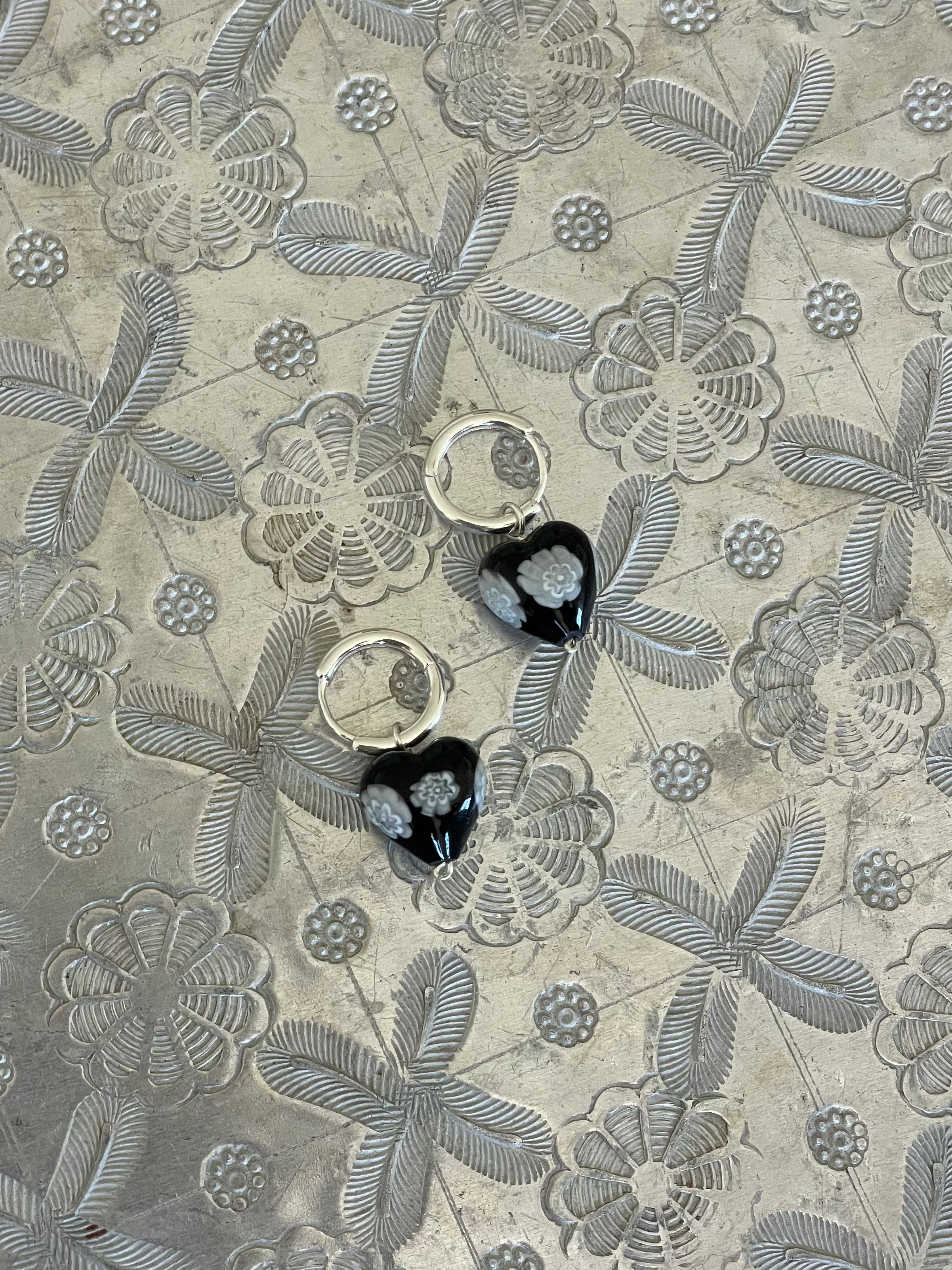 Amore Black Lace Heart | EARRINGS