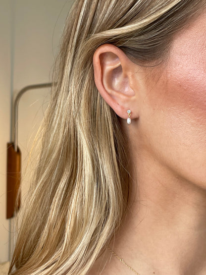 Luna Drops | Single Pearl Studs
