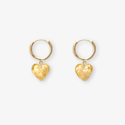AMORE | Amber Cloudy Glass Hearts