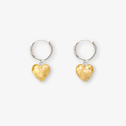 AMORE | Amber Cloudy Glass Hearts