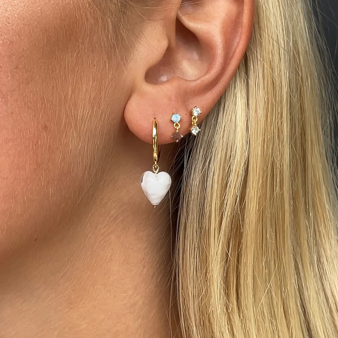 Droplet Studs | Light Blue + Chocolate
