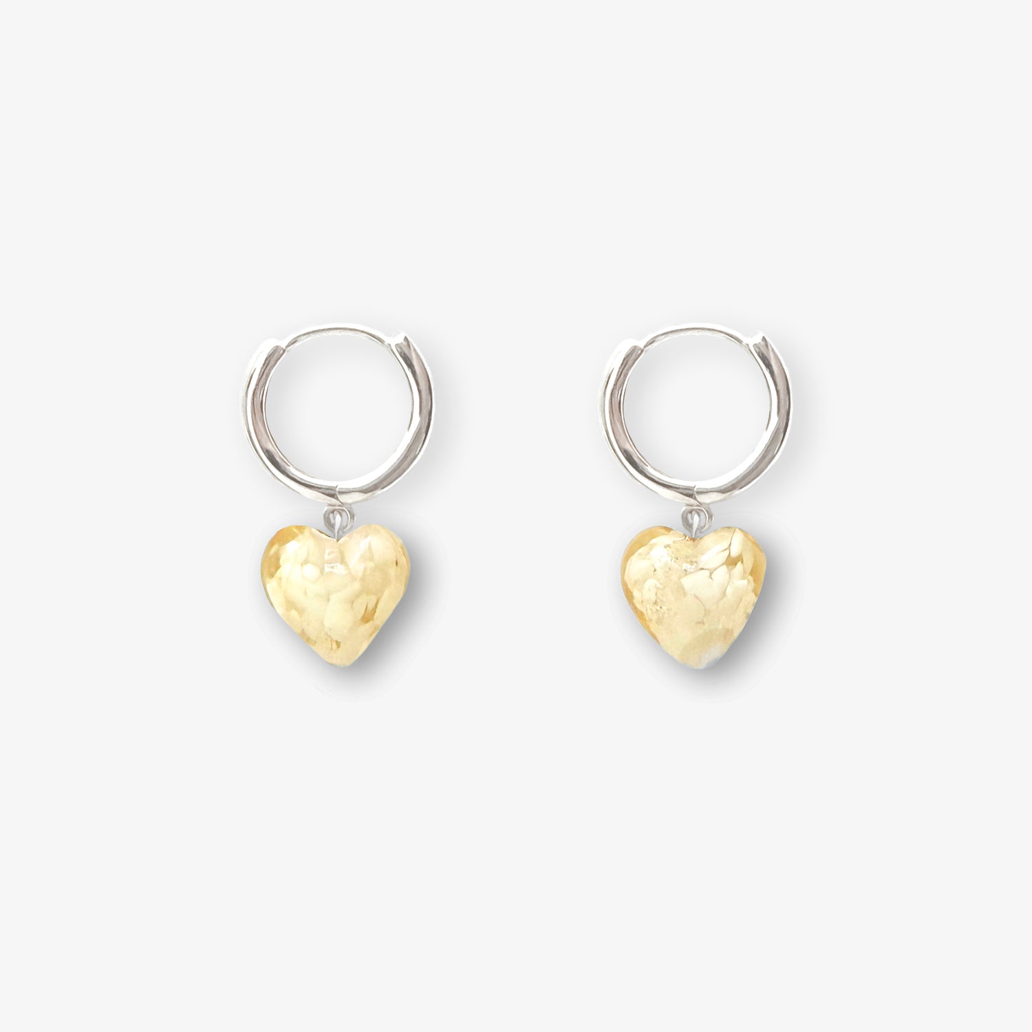 AMORE | Buttercup Cloudy Glass Hearts